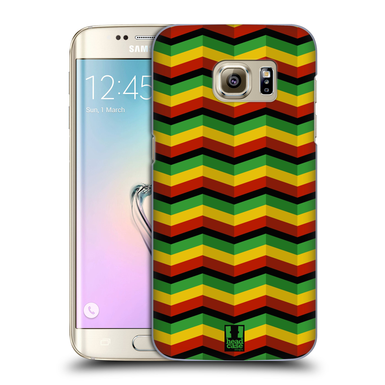 HEAD CASE plastový obal na mobil SAMSUNG GALAXY S7 EDGE vzor Rasta barevné vzory CHEVRON