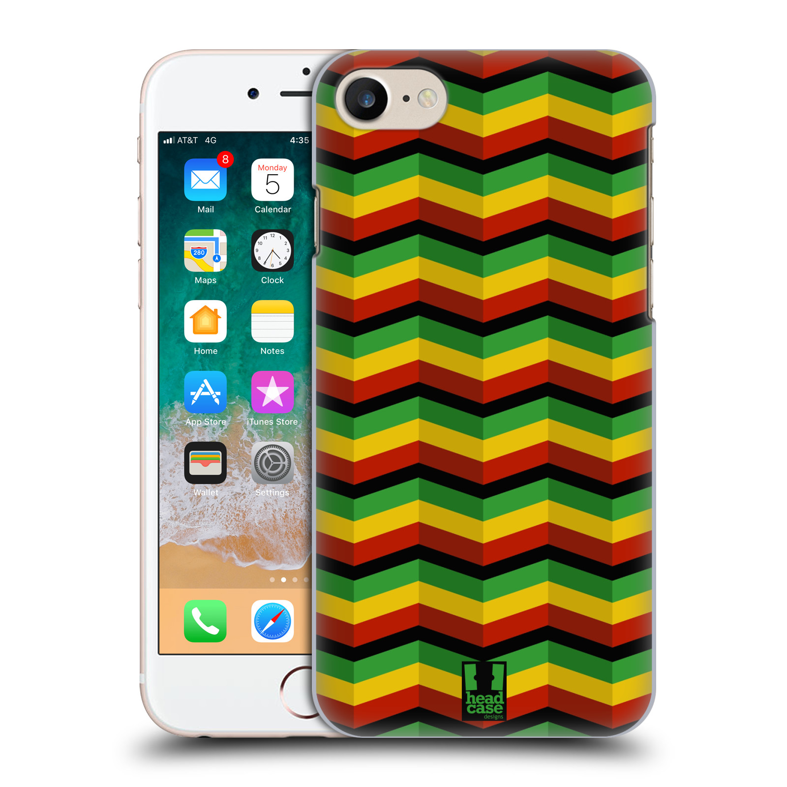 HEAD CASE plastový obal na mobil Apple Iphone 7 vzor Rasta barevné vzory CHEVRON