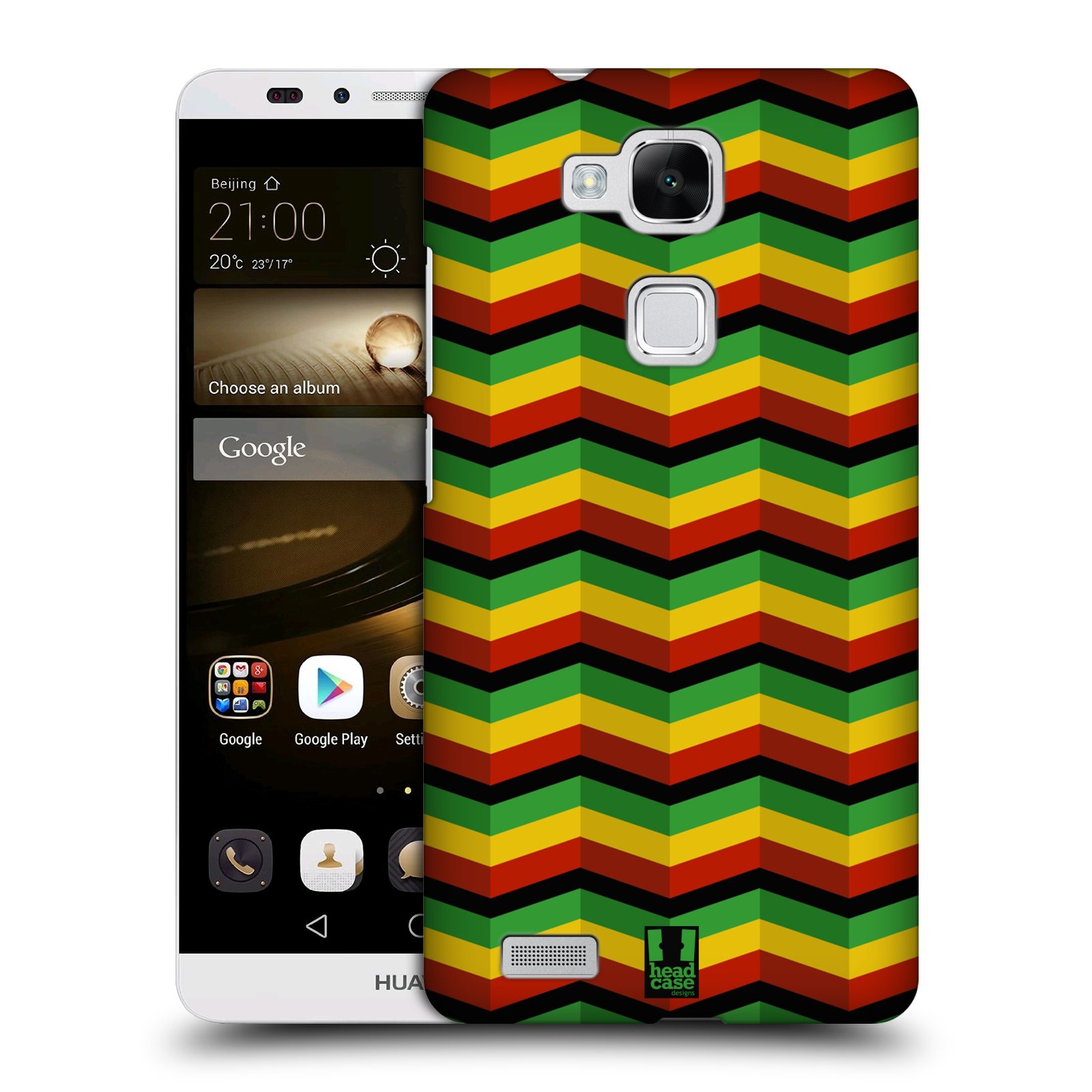 HEAD CASE plastový obal na mobil Huawei Mate 7 vzor Rasta barevné vzory CHEVRON