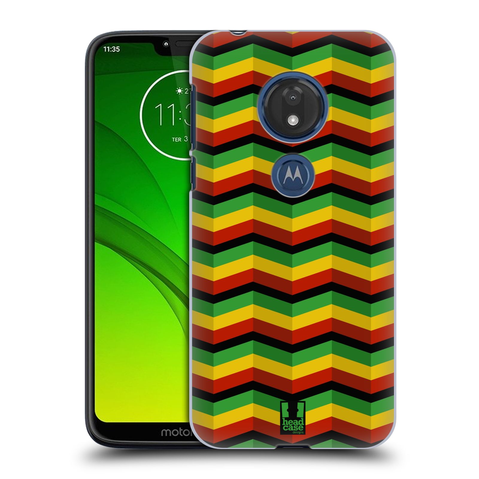 Pouzdro na mobil Motorola Moto G7 Play vzor Rasta barevné vzory CHEVRON