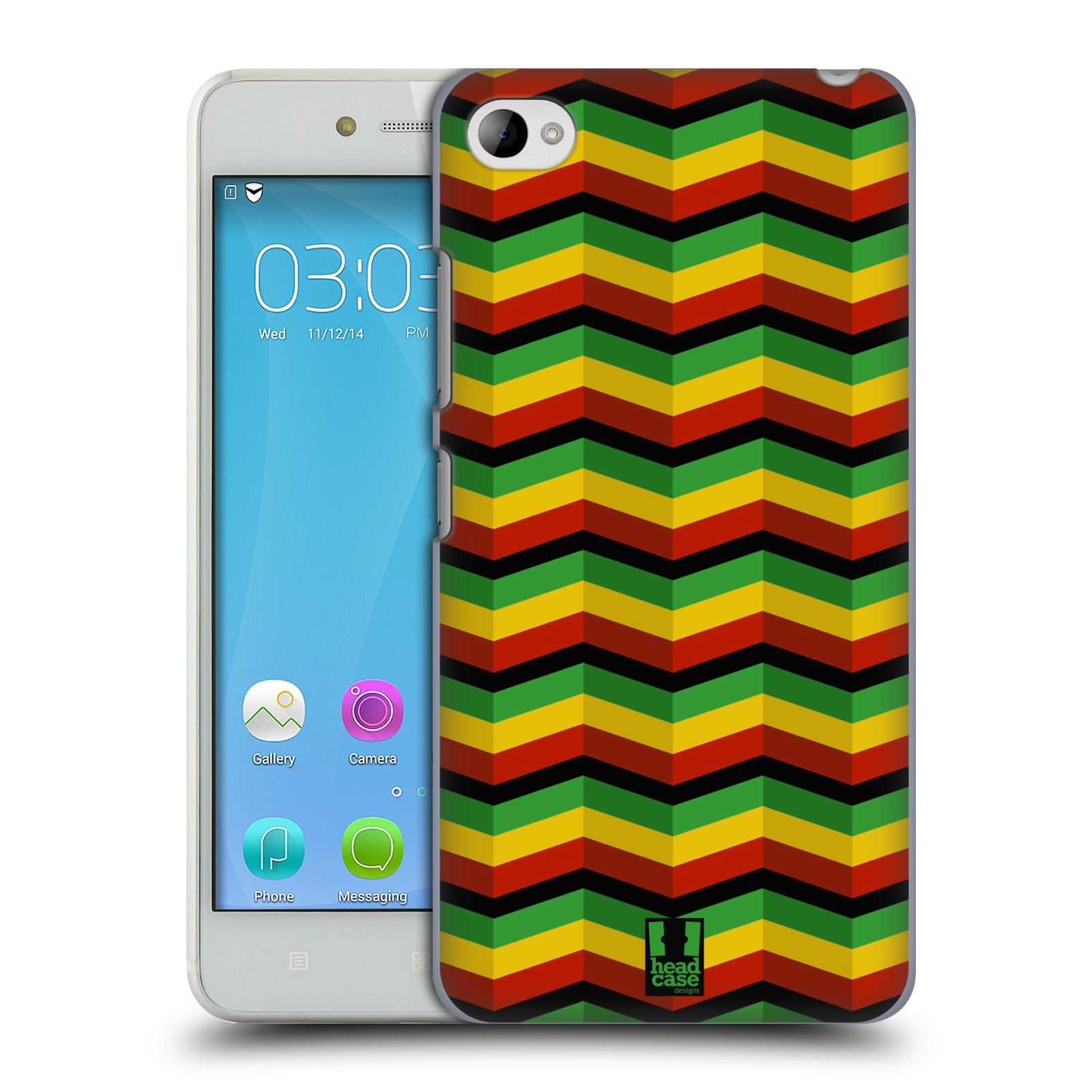 HEAD CASE pevný plastový obal na mobil LENOVO S90 vzor Rasta barevné vzory CHEVRON