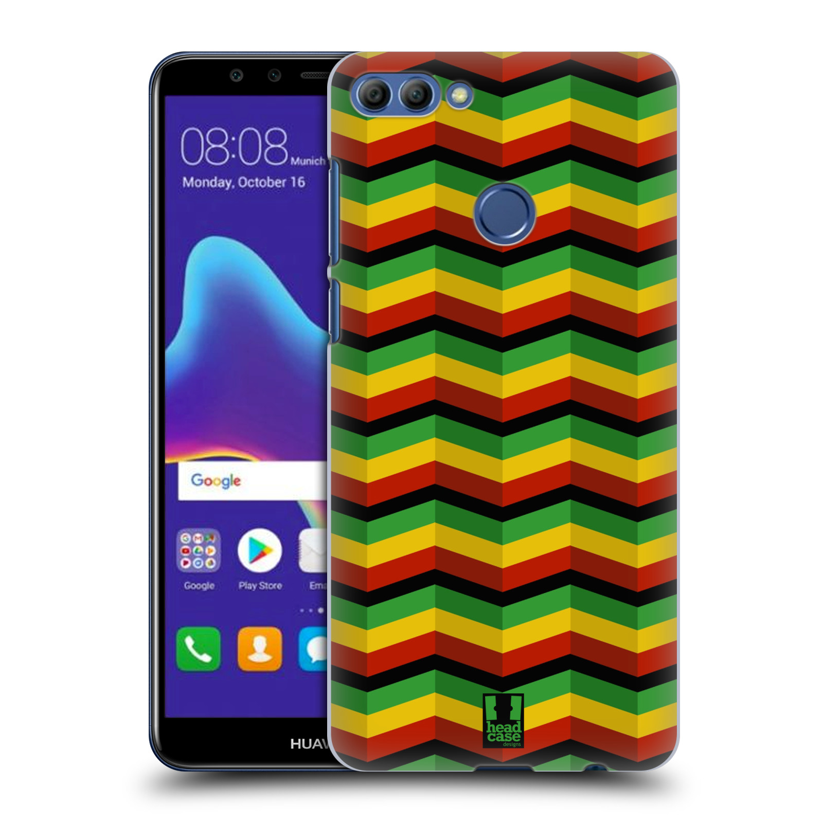 HEAD CASE plastový obal na mobil Huawei Y9 2018 vzor Rasta barevné vzory CHEVRON
