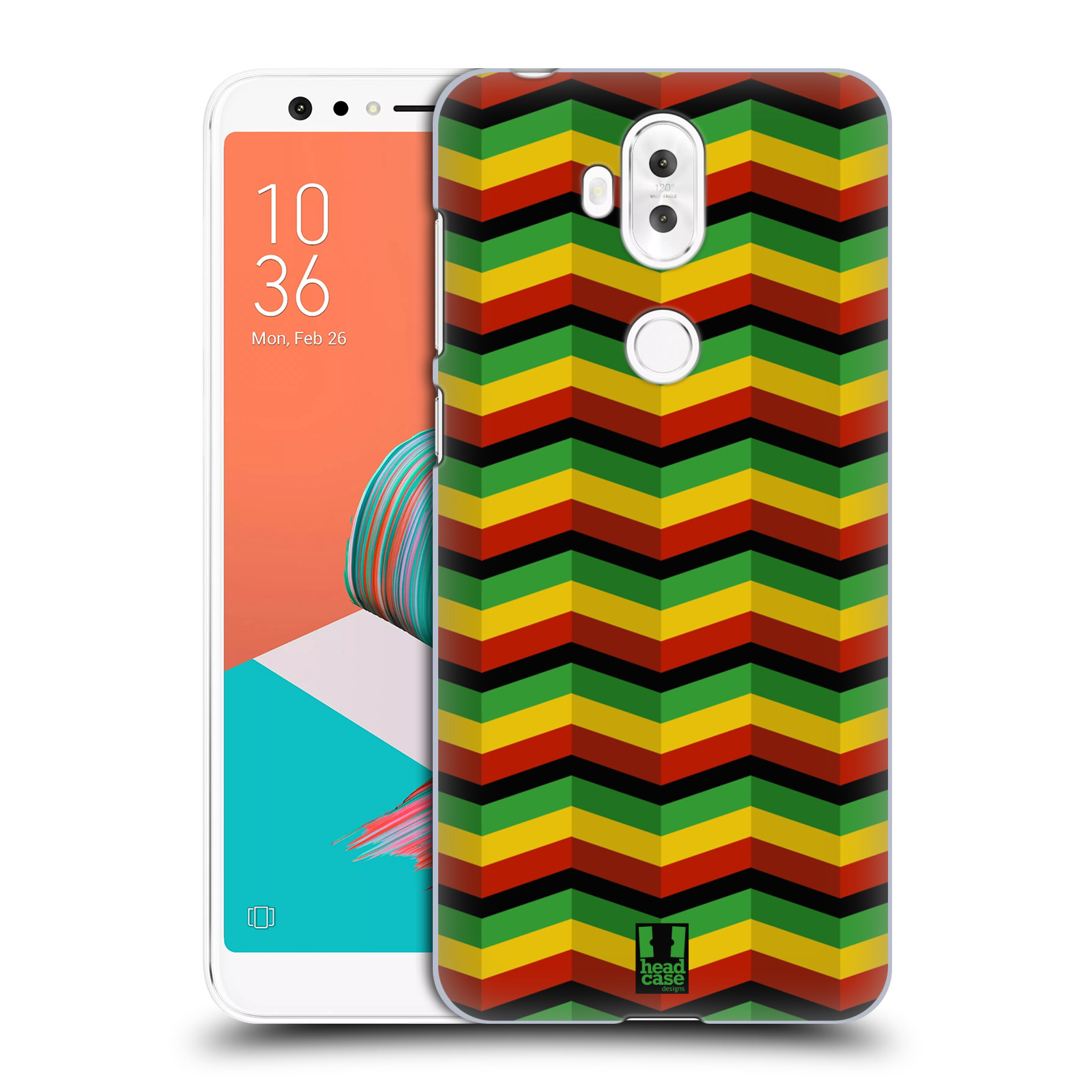 HEAD CASE plastový obal na mobil Asus Zenfone 5 LITE ZC600KL vzor Rasta barevné vzory CHEVRON