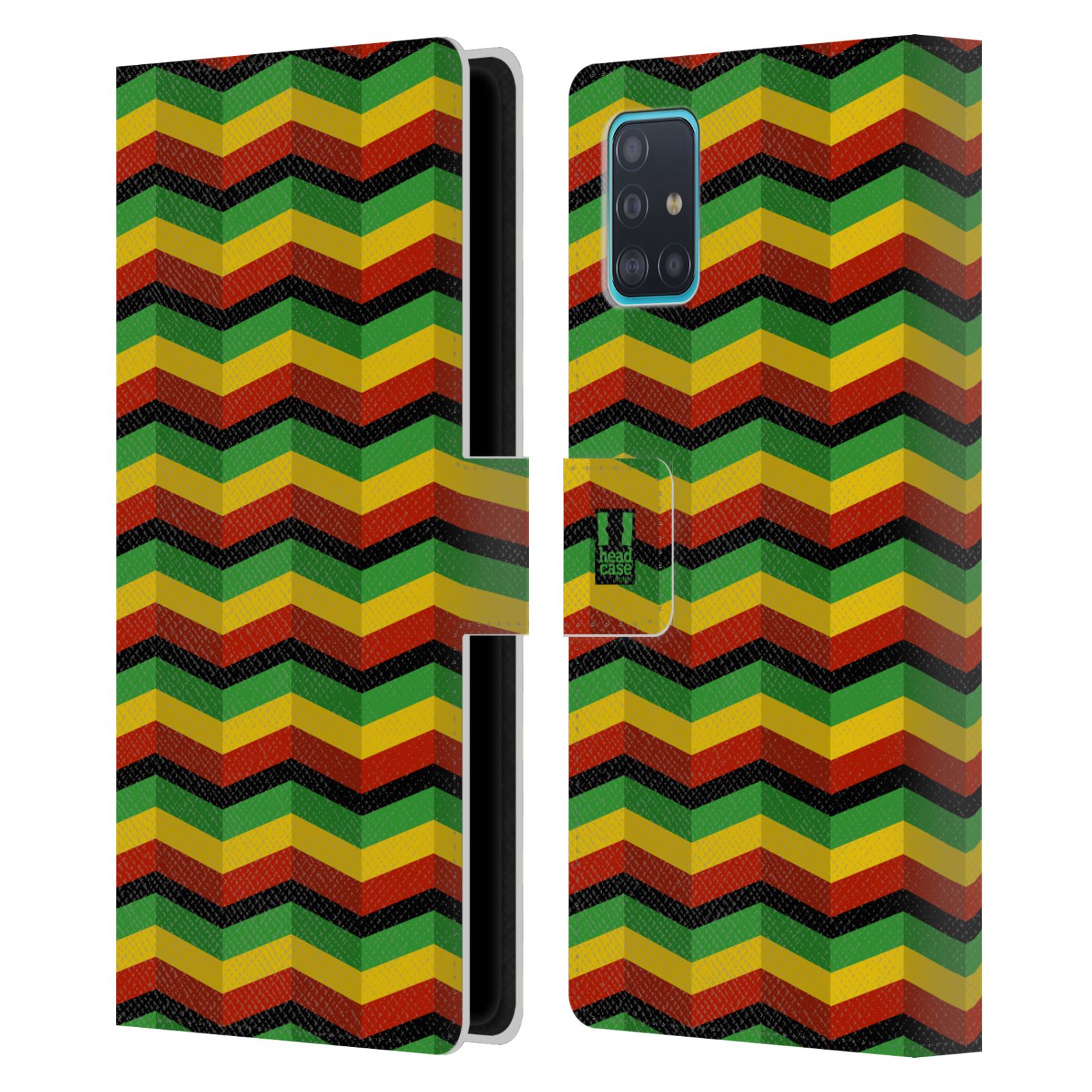 Pouzdro na mobil Samsung Galaxy A51 (A515F) Rastafariánský motiv Jamajka CHEVRON