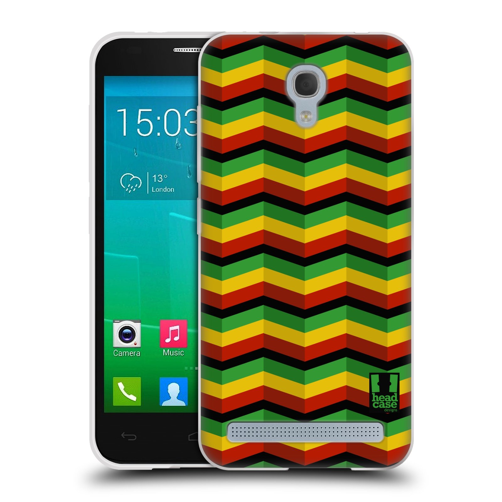 HEAD CASE silikonový obal na mobil Alcatel Idol 2 MINI S 6036Y vzor Rasta barevné vzory CHEVRON
