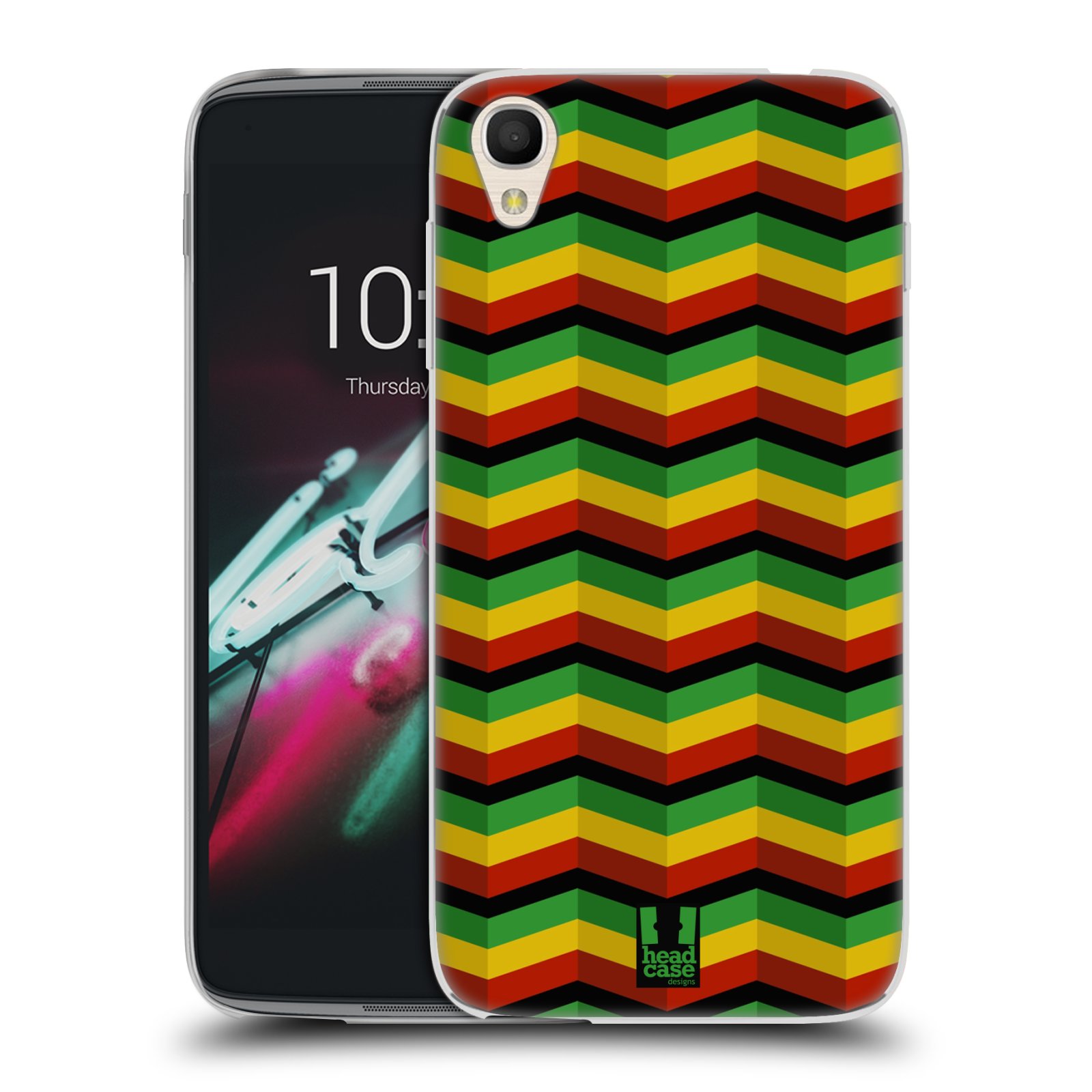 HEAD CASE silikonový obal na mobil Alcatel Idol 3 OT-6039Y (4.7) vzor Rasta barevné vzory CHEVRON