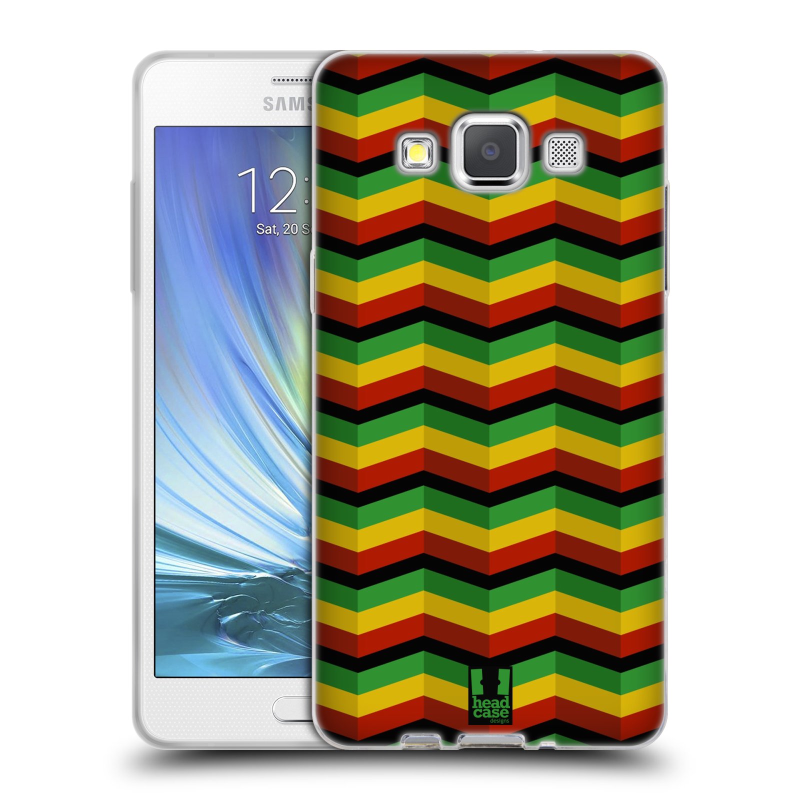 HEAD CASE silikonový obal na mobil Samsung Galaxy A5 vzor Rasta barevné vzory CHEVRON
