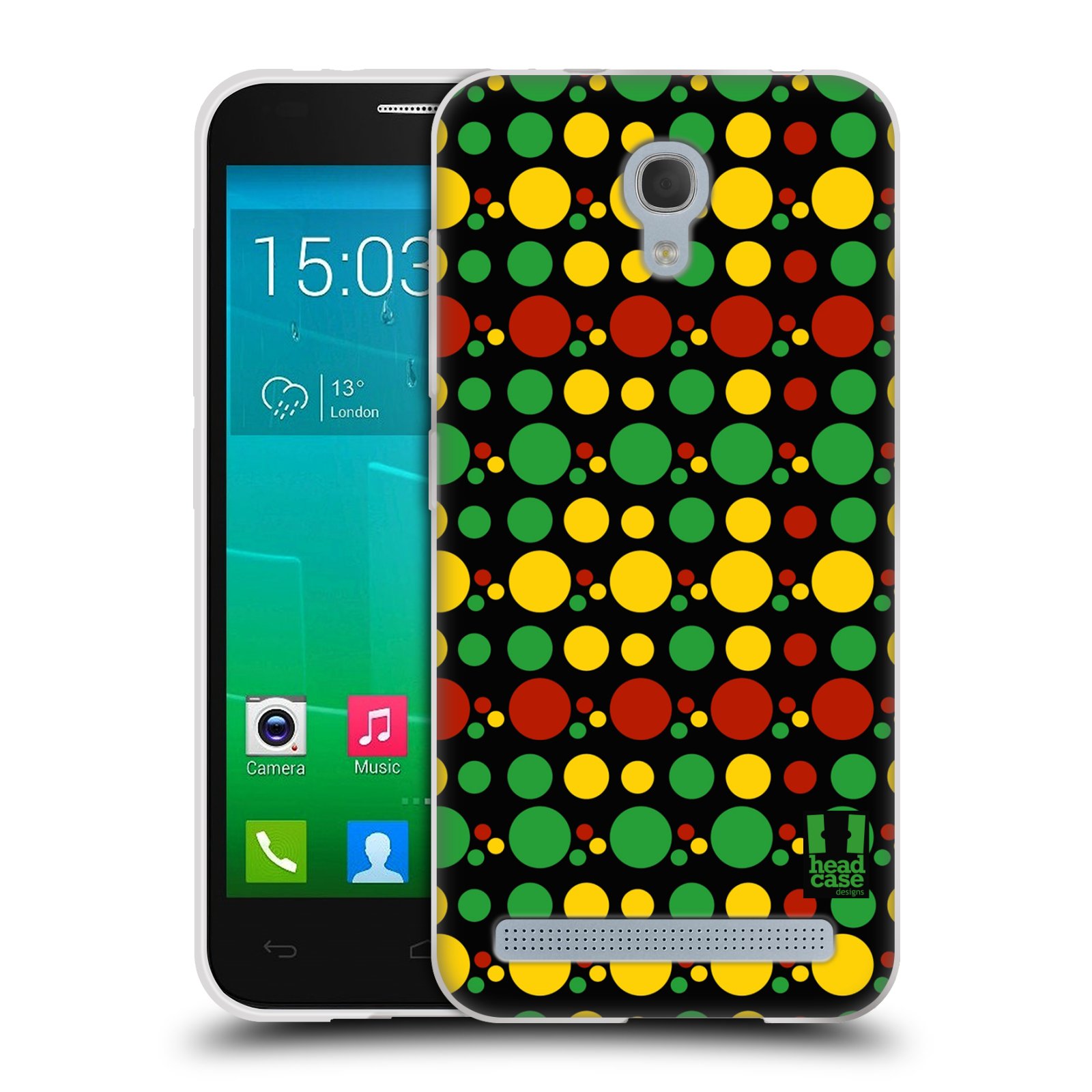 HEAD CASE silikonový obal na mobil Alcatel Idol 2 MINI S 6036Y vzor Rasta barevné vzory KRUHY