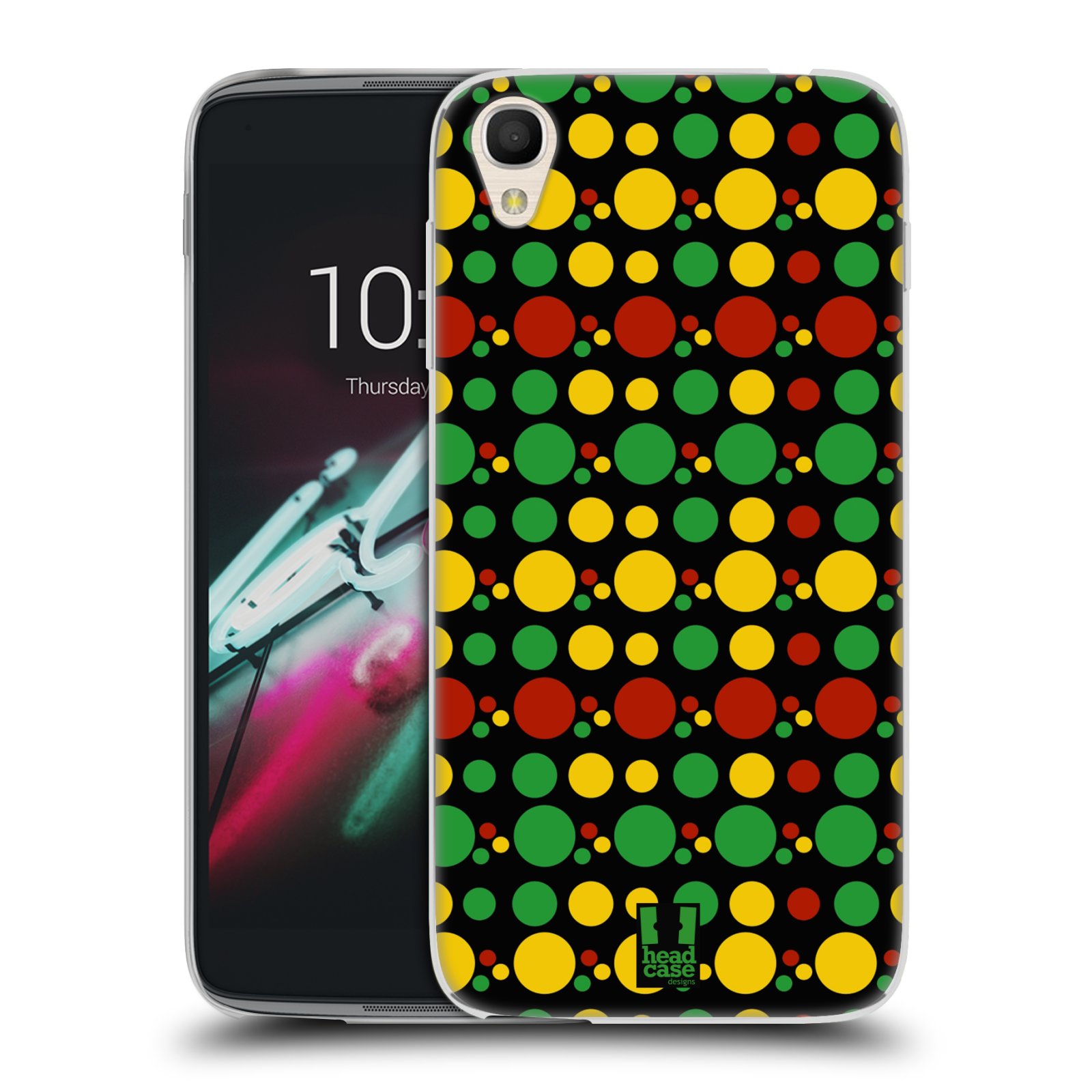 HEAD CASE silikonový obal na mobil Alcatel Idol 3 OT-6039Y (4.7) vzor Rasta barevné vzory KRUHY