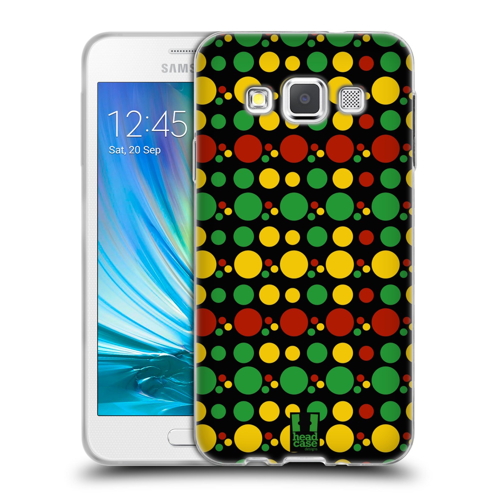 HEAD CASE silikonový obal na mobil Samsung Galaxy A3 vzor Rasta barevné vzory KRUHY