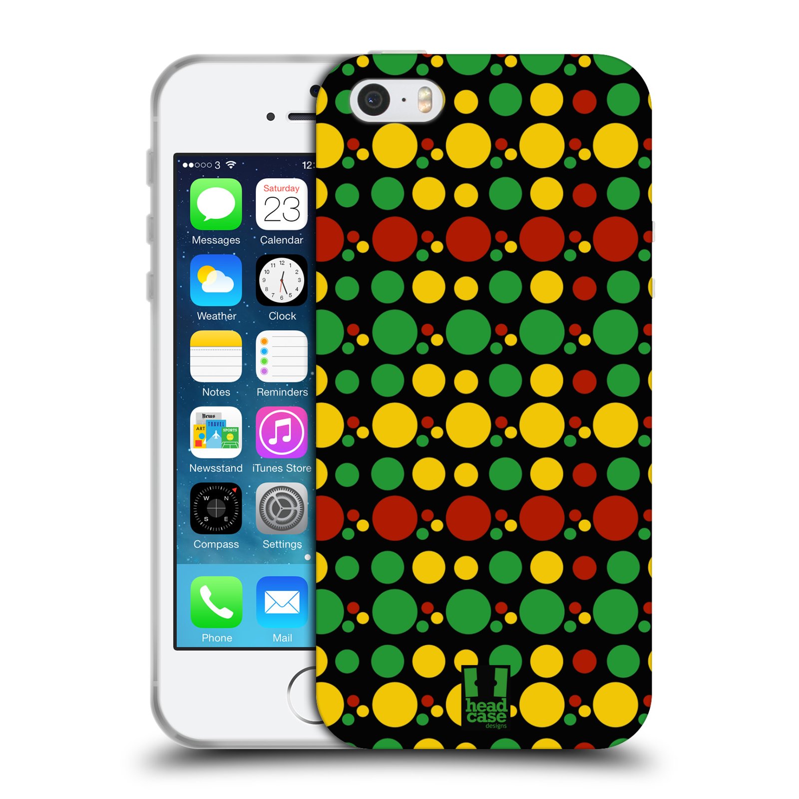 HEAD CASE silikonový obal na mobil Apple Iphone 5/5S vzor Rasta barevné vzory KRUHY