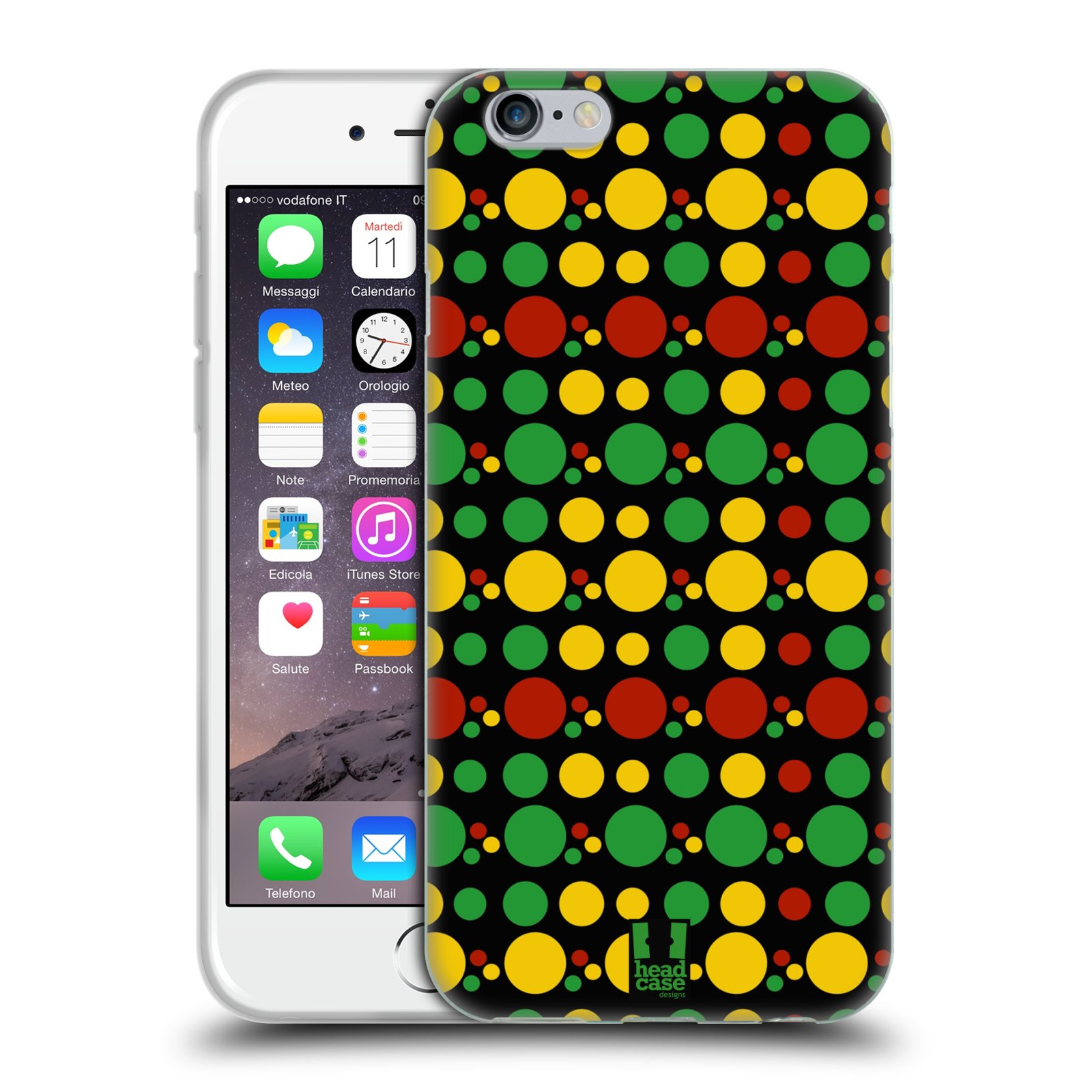 HEAD CASE silikonový obal na mobil Apple Iphone 6/6S vzor Rasta barevné vzory KRUHY