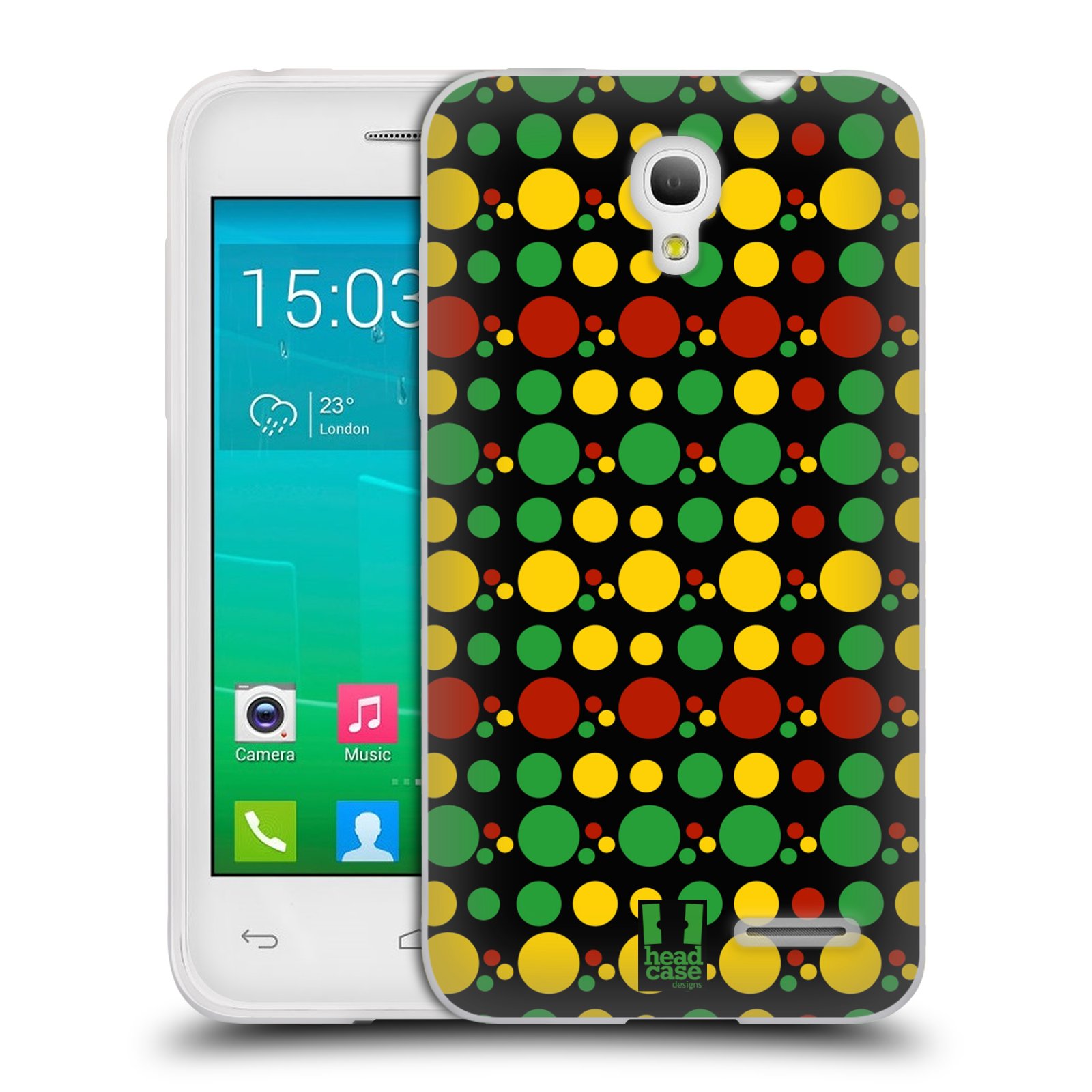 HEAD CASE silikonový obal na mobil Alcatel POP S3 OT-5050Y vzor Rasta barevné vzory KRUHY