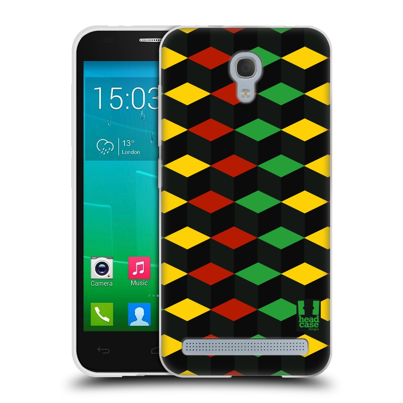 HEAD CASE silikonový obal na mobil Alcatel Idol 2 MINI S 6036Y vzor Rasta barevné vzory KUBISMUS