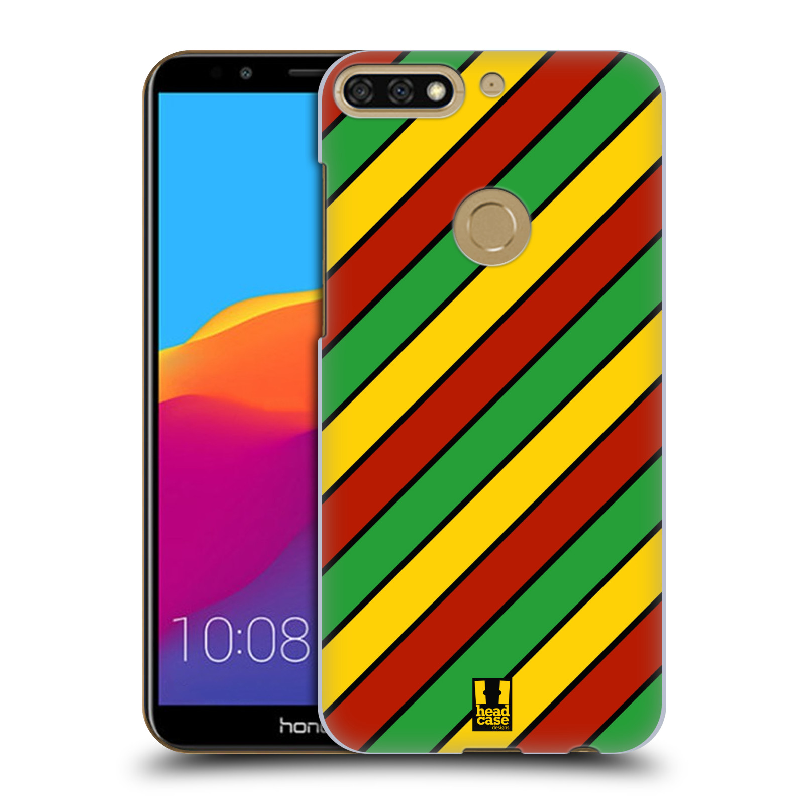HEAD CASE plastový obal na mobil Honor 7c vzor Rasta barevné vzory PRUHY