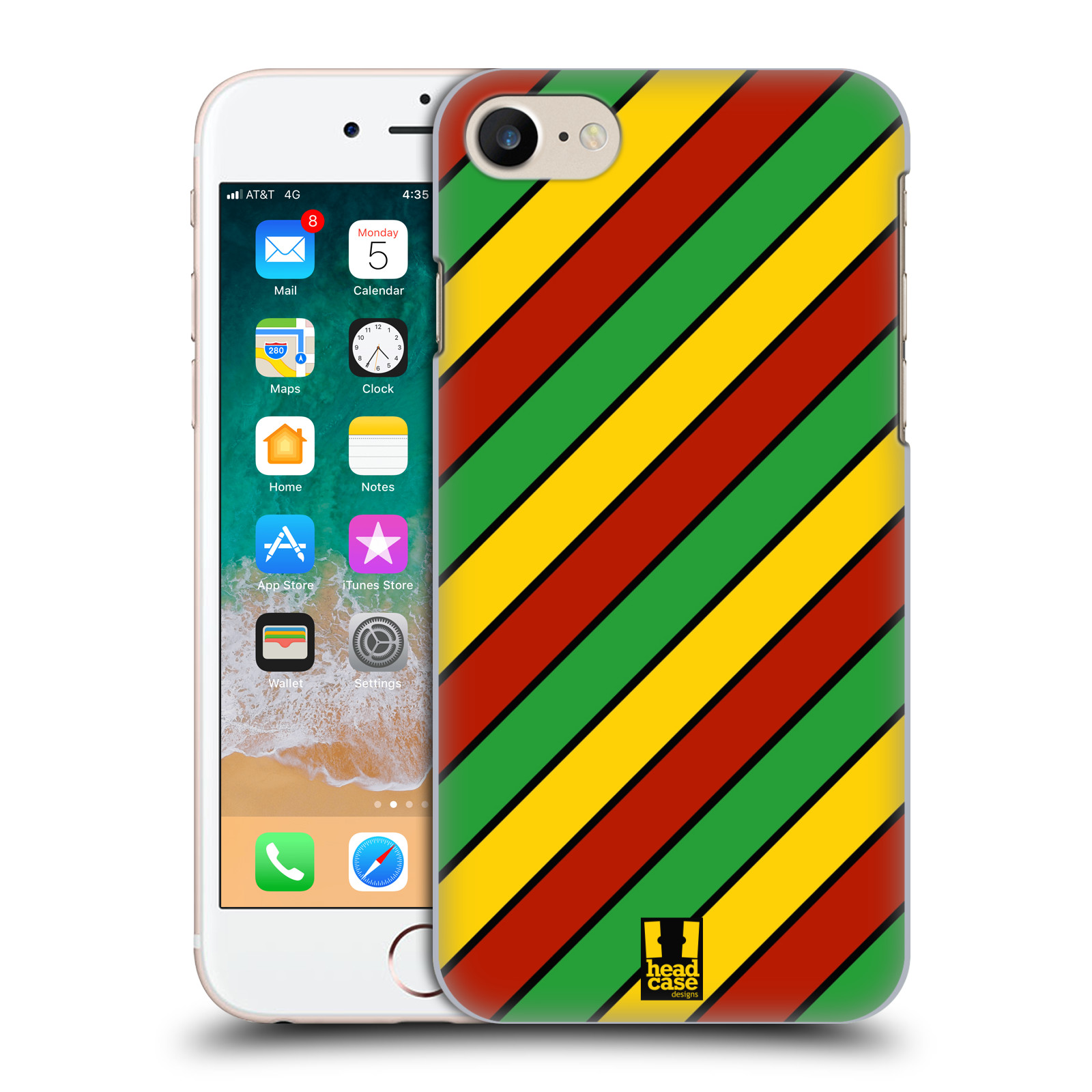 HEAD CASE plastový obal na mobil Apple Iphone 7 vzor Rasta barevné vzory PRUHY