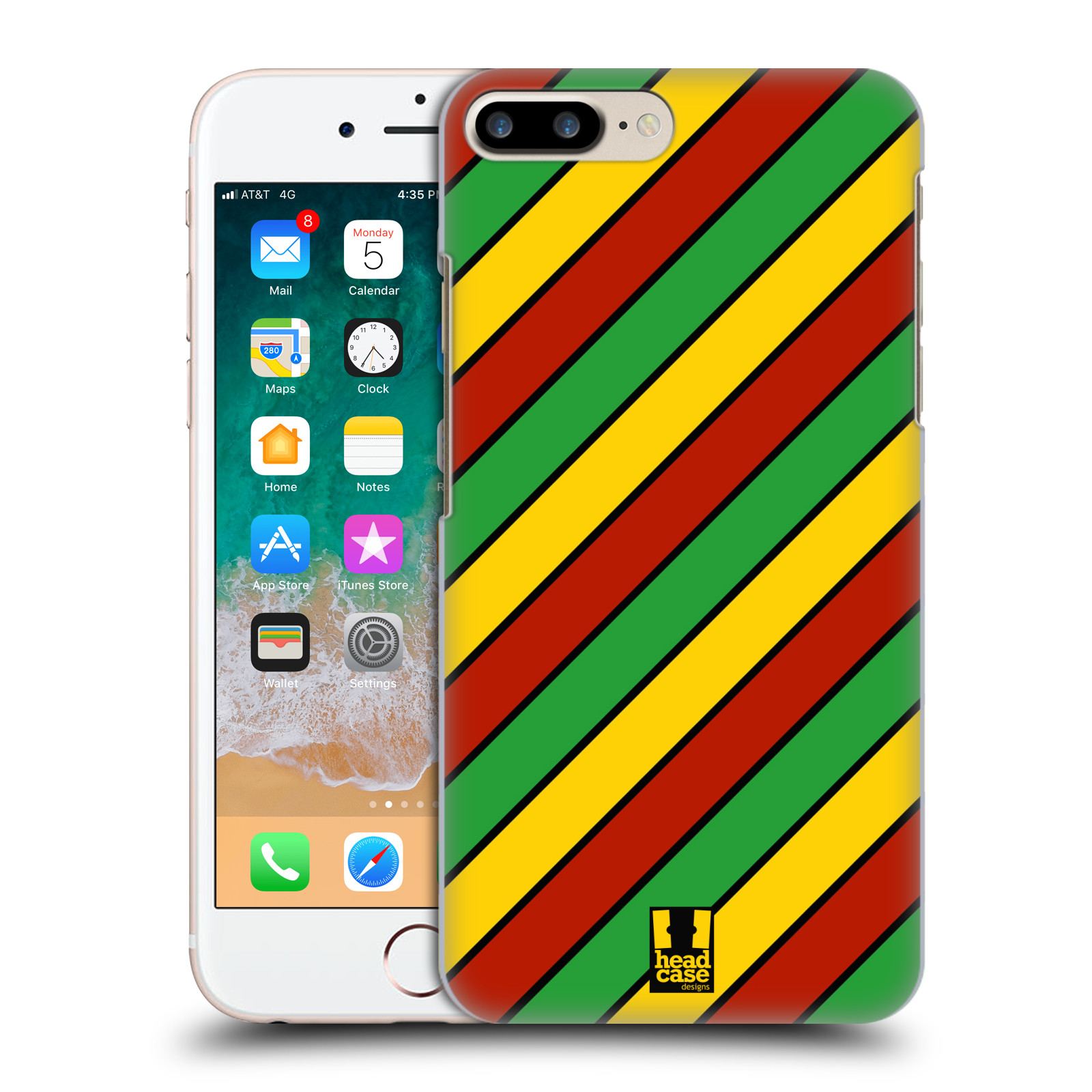 HEAD CASE plastový obal na mobil Apple Iphone 7 PLUS vzor Rasta barevné vzory PRUHY