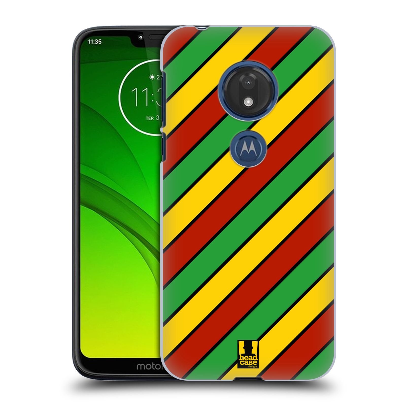 Pouzdro na mobil Motorola Moto G7 Play vzor Rasta barevné vzory PRUHY