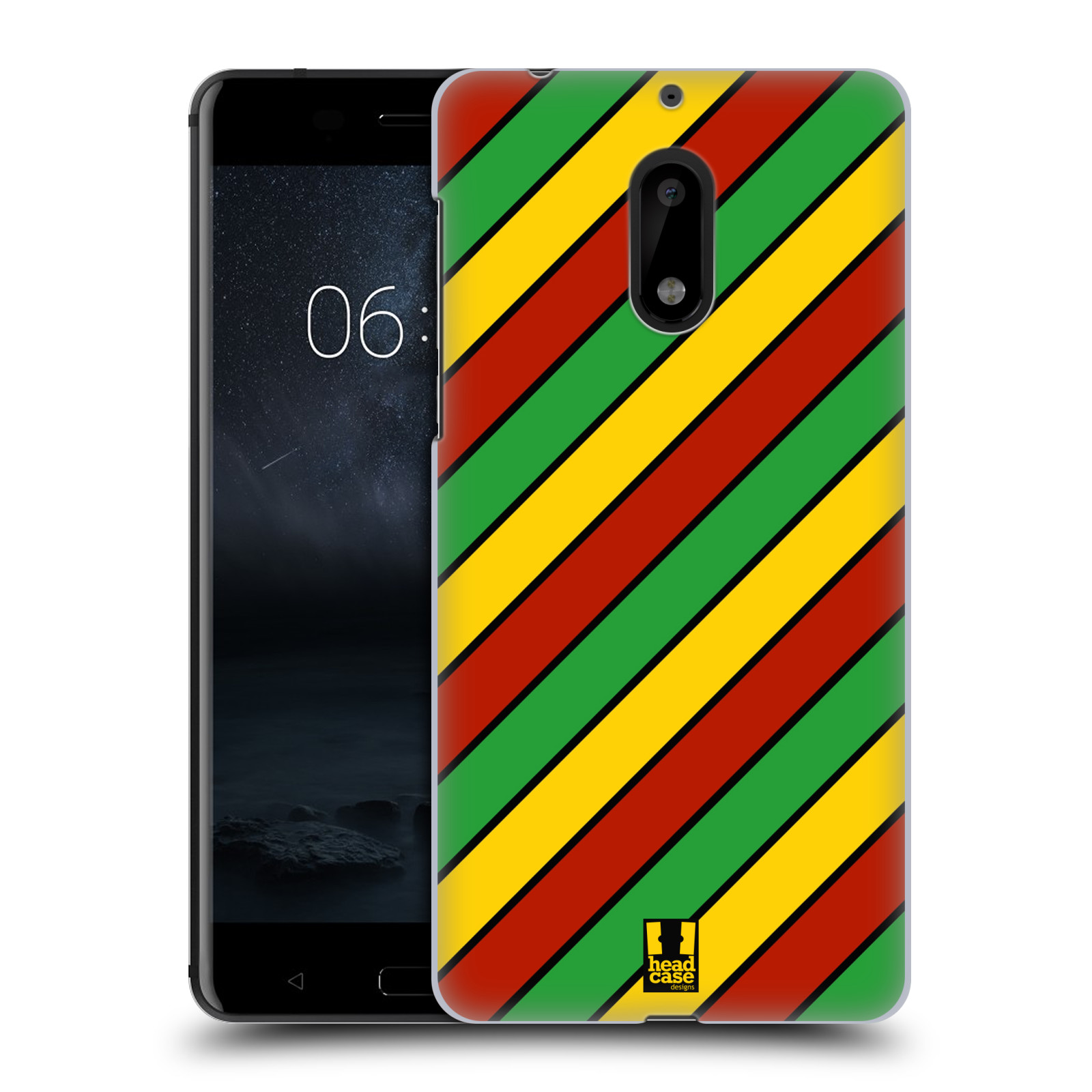 HEAD CASE plastový obal na mobil Nokia 6 vzor Rasta barevné vzory PRUHY