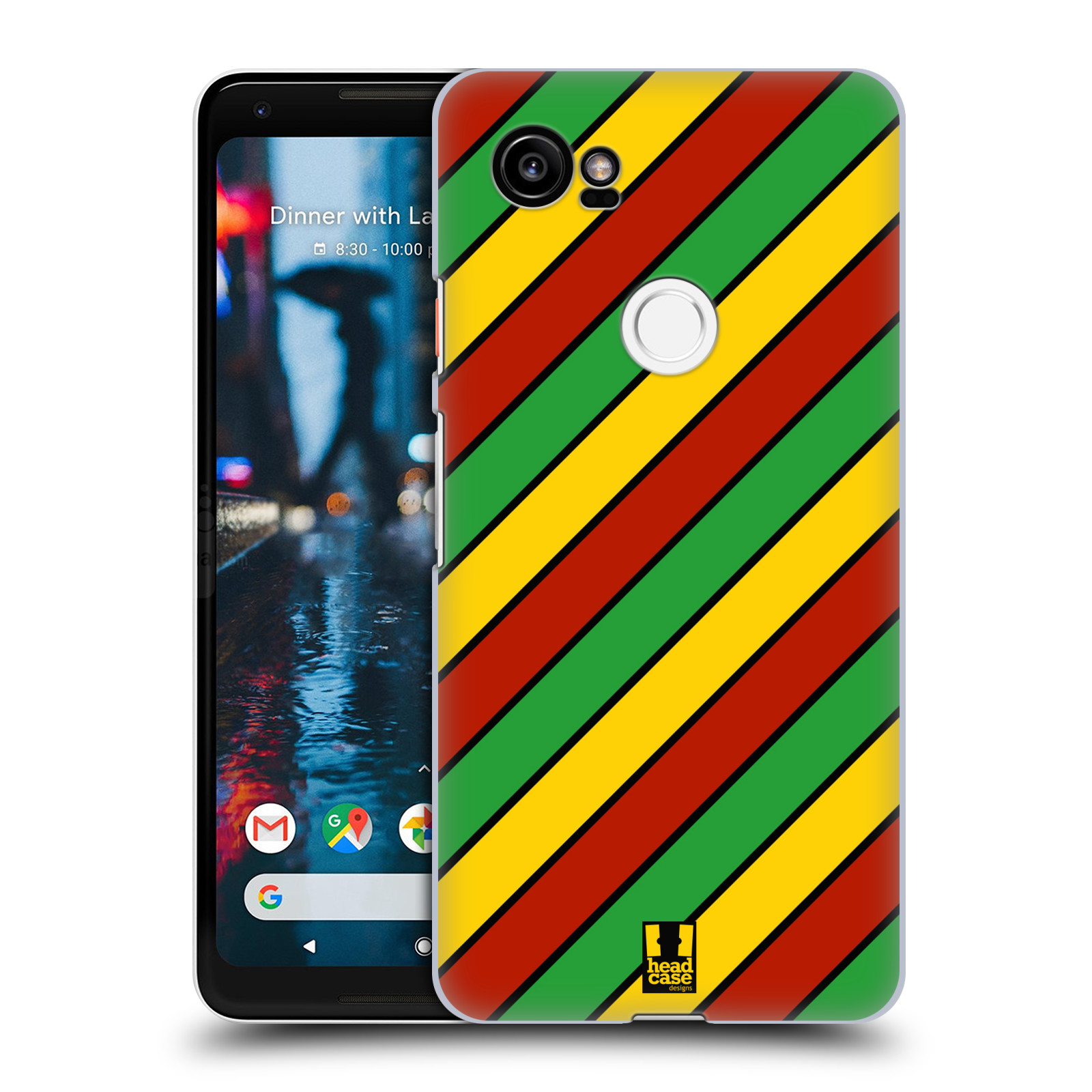 HEAD CASE plastový obal na mobil Google Pixel 2 XL vzor Rasta barevné vzory PRUHY