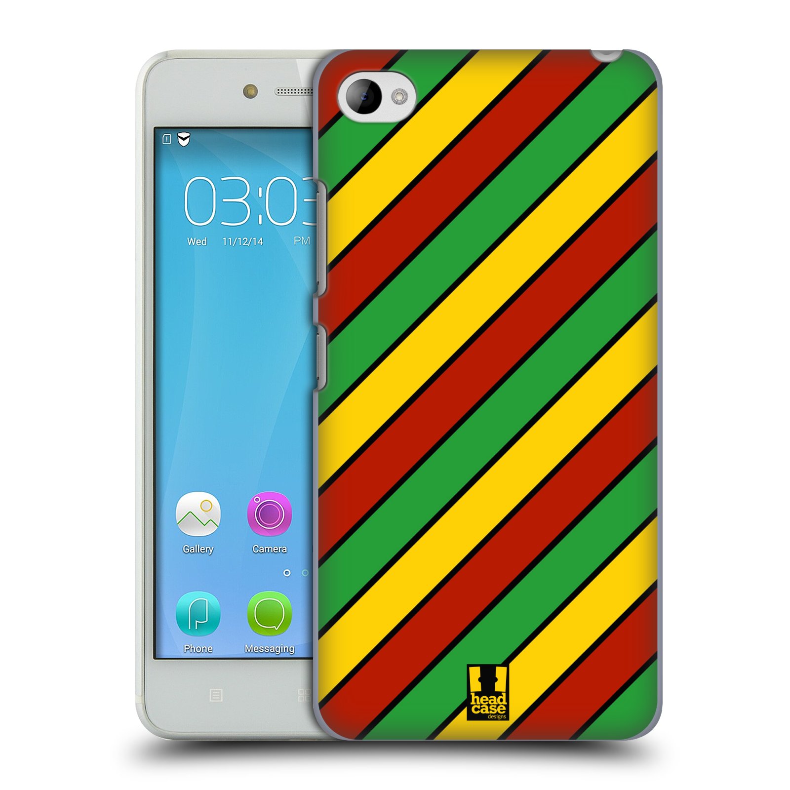 HEAD CASE pevný plastový obal na mobil LENOVO S90 vzor Rasta barevné vzory PRUHY