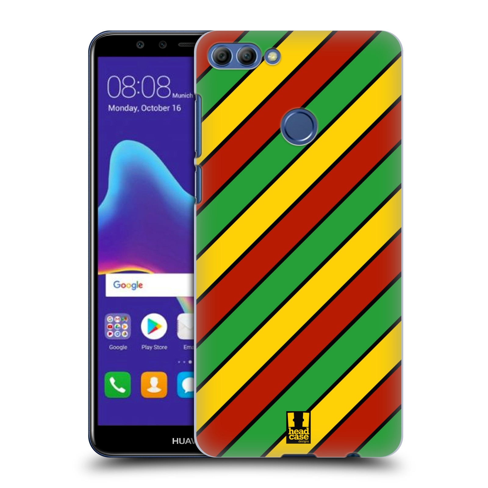 HEAD CASE plastový obal na mobil Huawei Y9 2018 vzor Rasta barevné vzory PRUHY