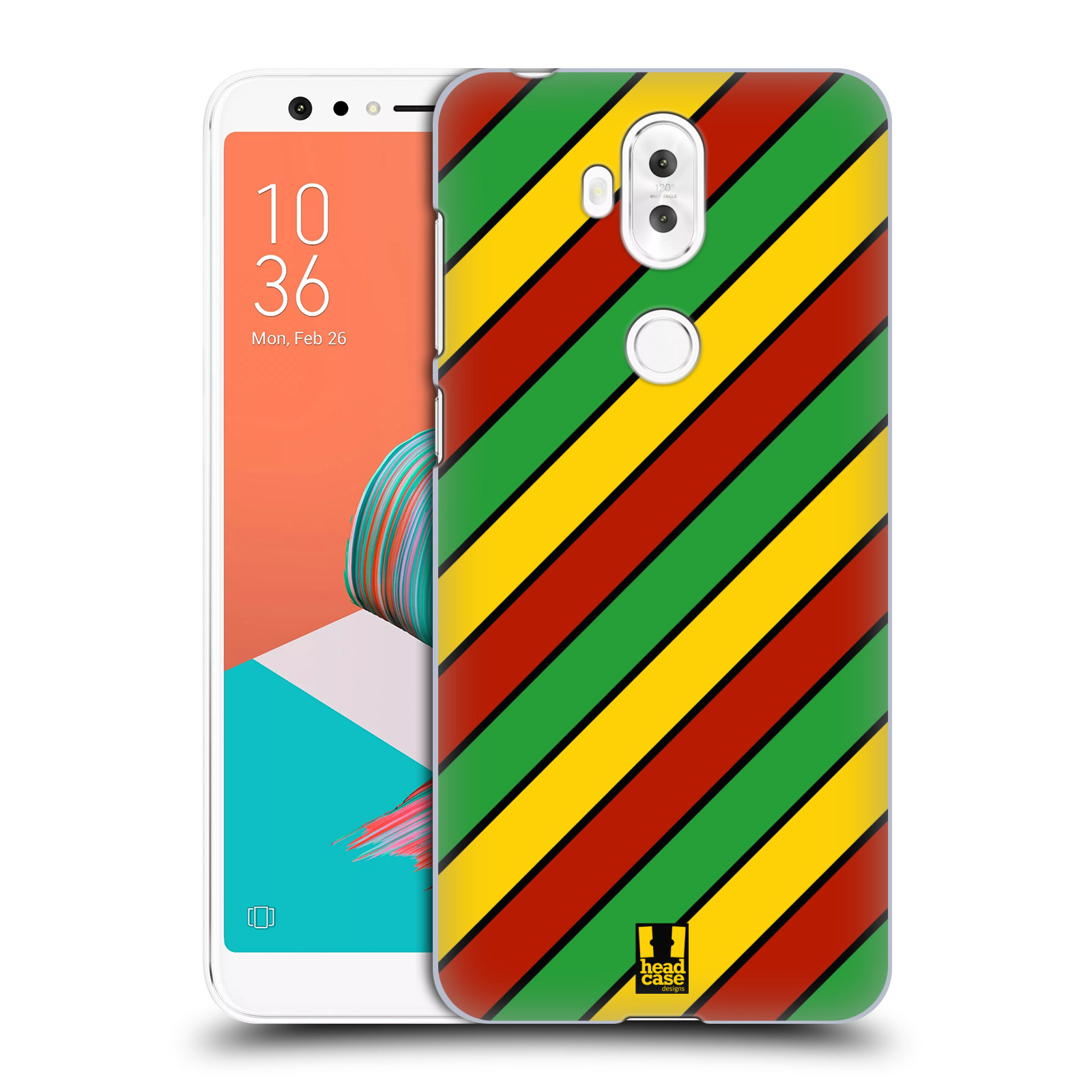 HEAD CASE plastový obal na mobil Asus Zenfone 5 LITE ZC600KL vzor Rasta barevné vzory PRUHY