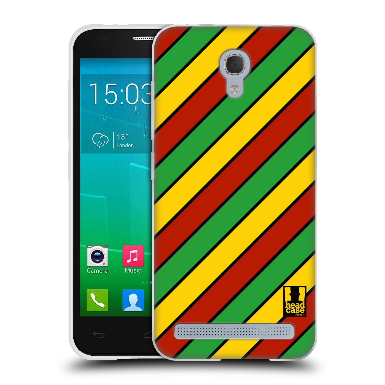 HEAD CASE silikonový obal na mobil Alcatel Idol 2 MINI S 6036Y vzor Rasta barevné vzory PRUHY