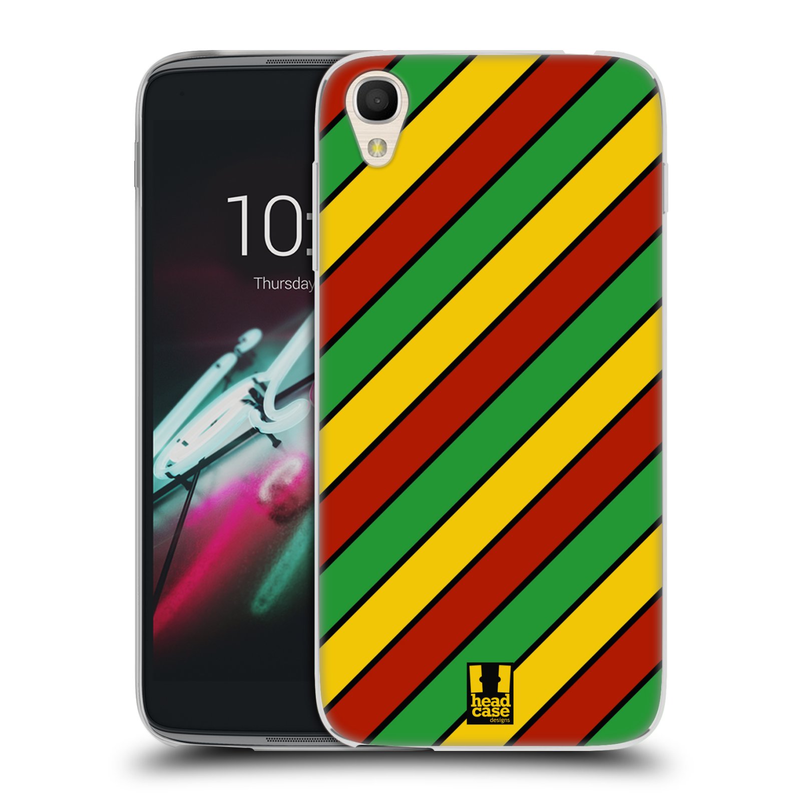 HEAD CASE silikonový obal na mobil Alcatel Idol 3 OT-6039Y (4.7) vzor Rasta barevné vzory PRUHY