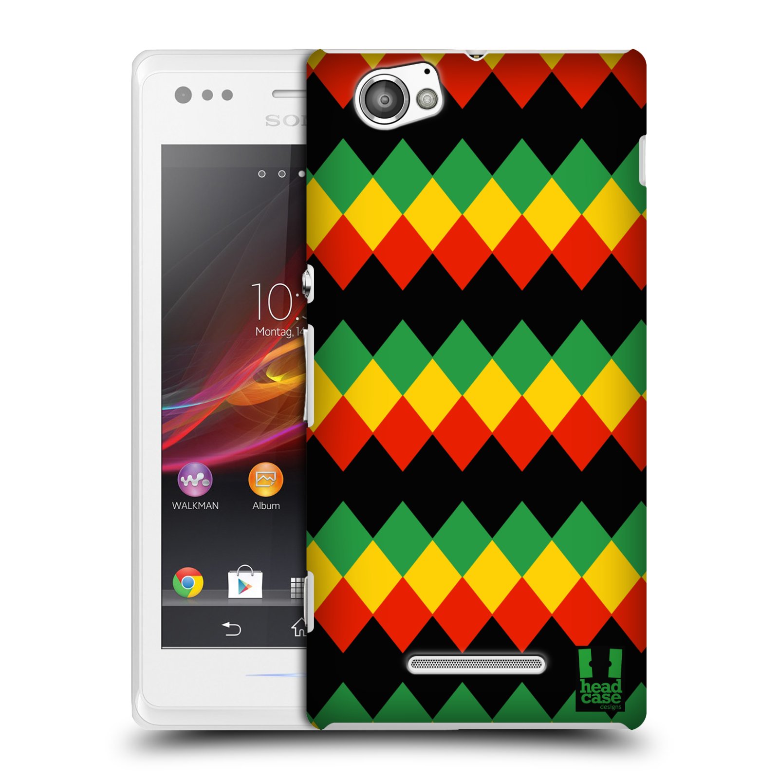 HEAD CASE plastový obal na mobil Sony Xperia M vzor Rasta barevné vzory DIAMANT