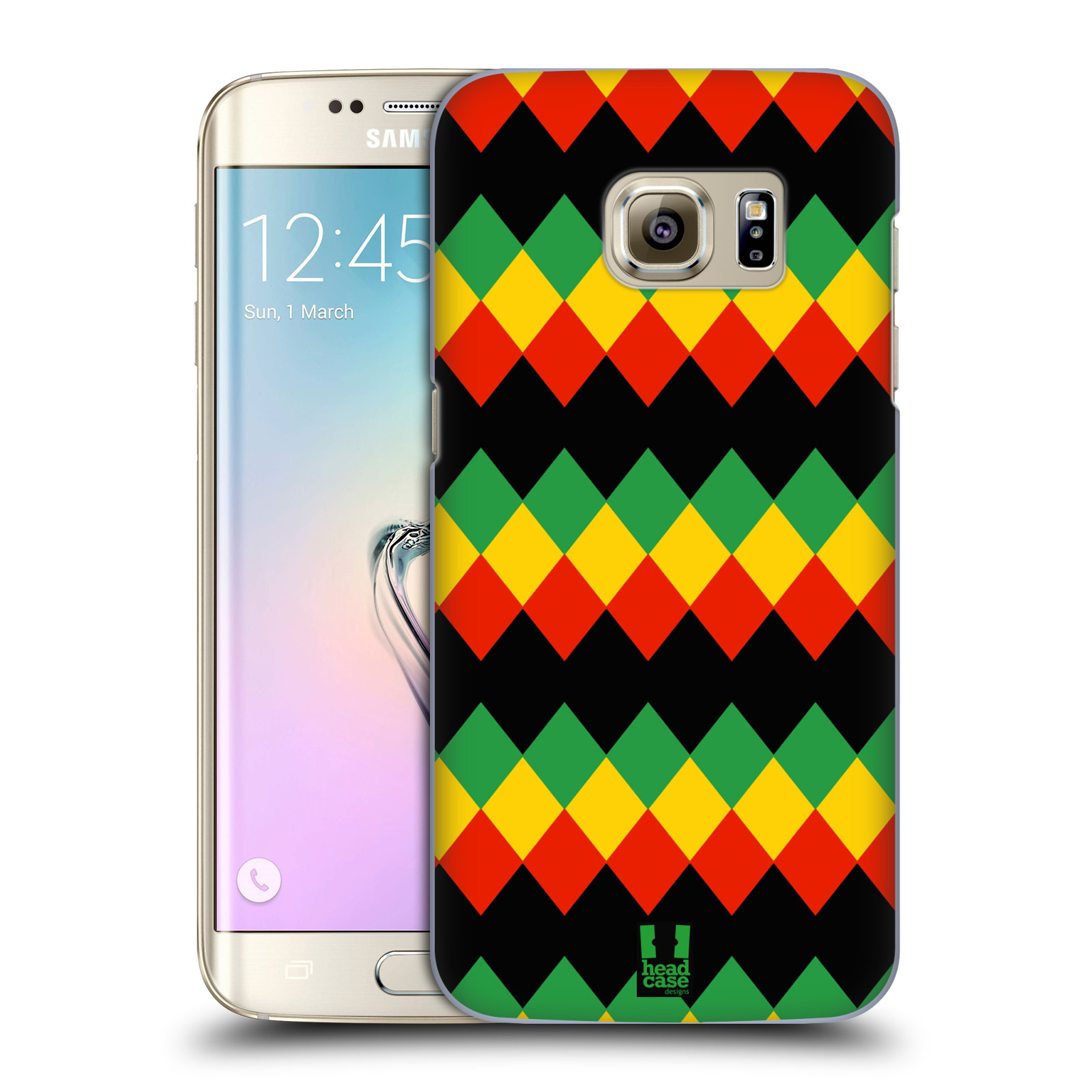 HEAD CASE plastový obal na mobil SAMSUNG GALAXY S7 EDGE vzor Rasta barevné vzory DIAMANT
