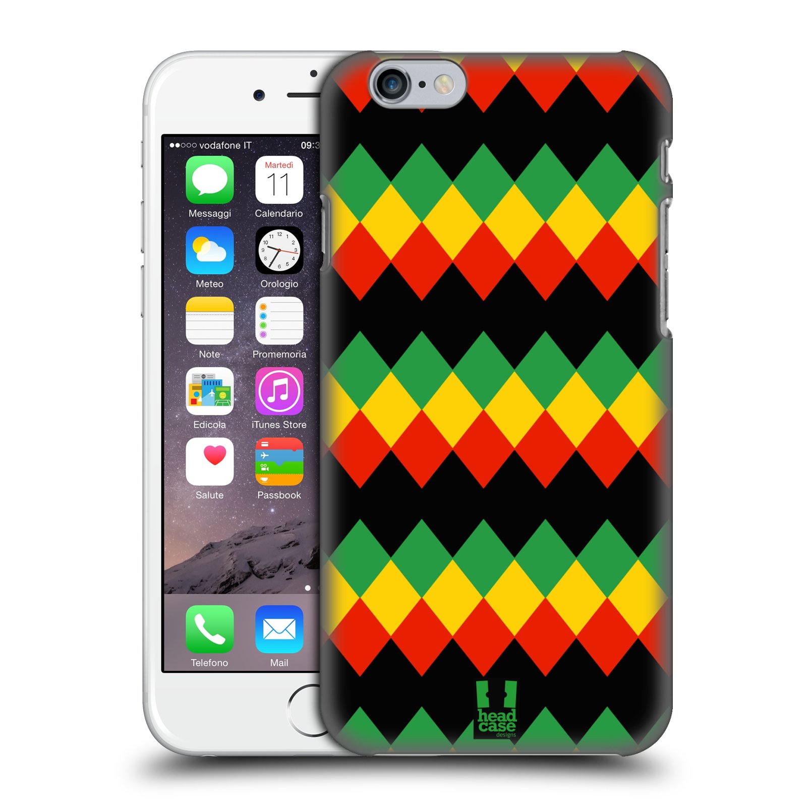 Plastové pouzdro pro mobil Apple Iphone 6/6S vzor Rasta barevné vzory DIAMANT