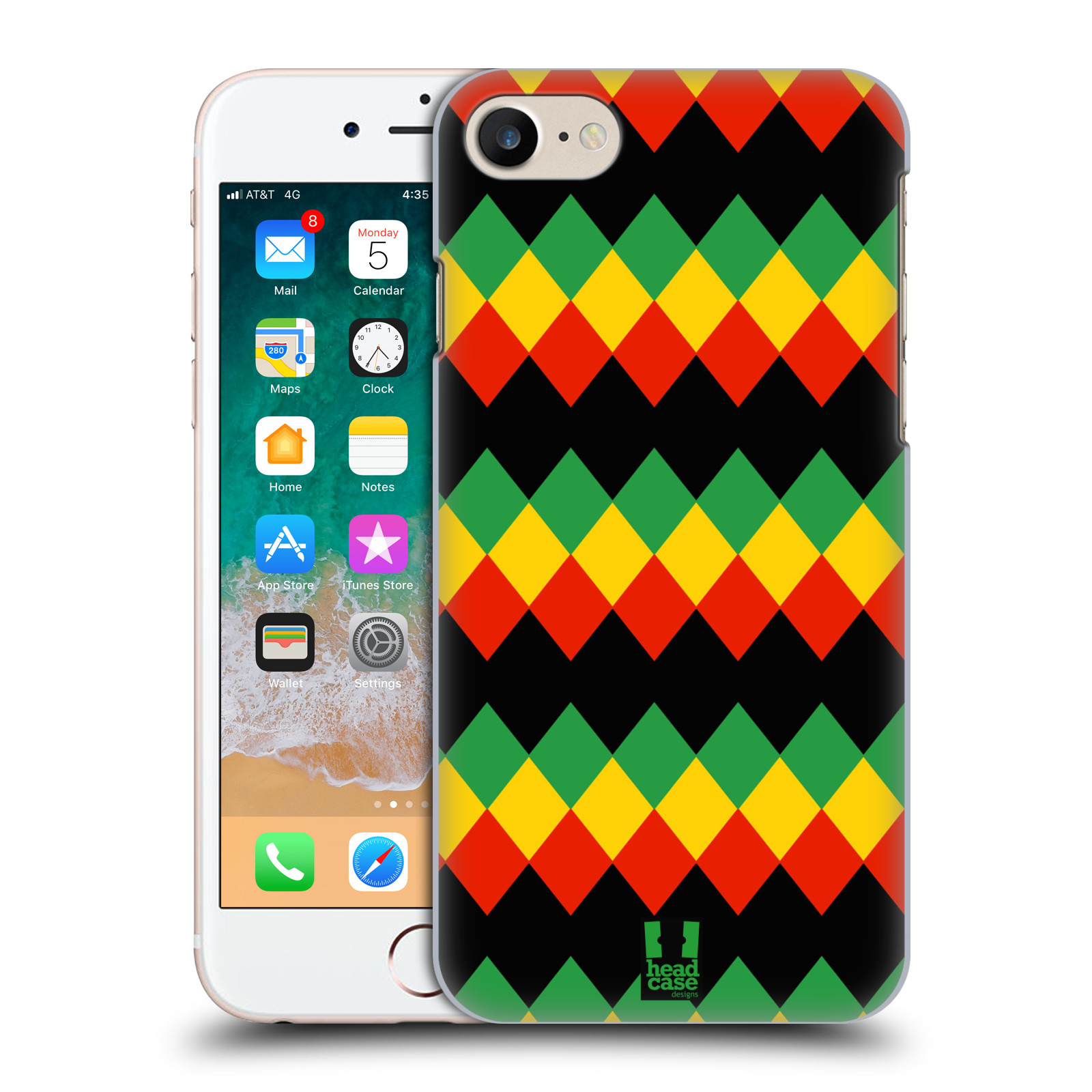 HEAD CASE plastový obal na mobil Apple Iphone 7 vzor Rasta barevné vzory DIAMANT