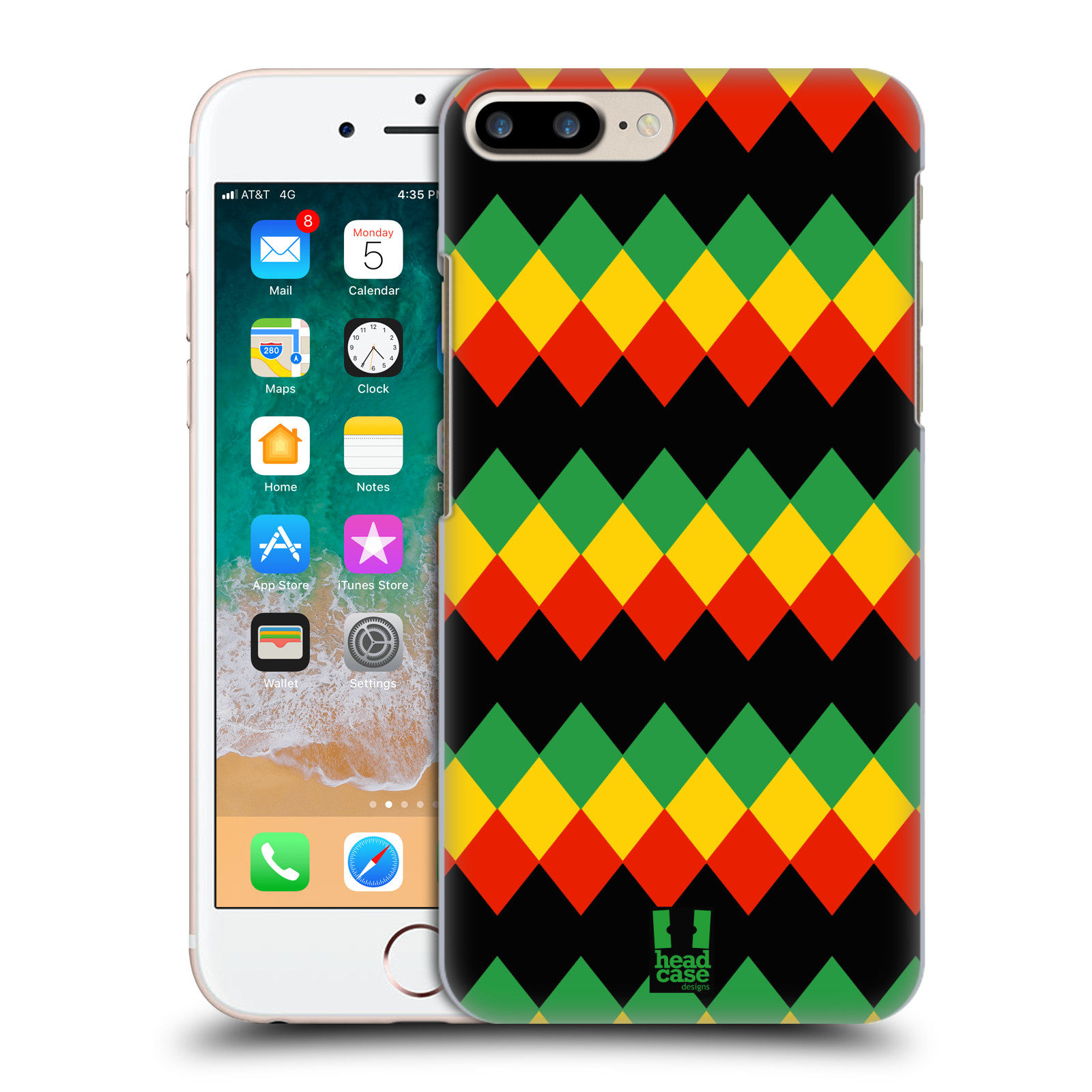 Plastové pouzdro pro mobil Apple Iphone 8 PLUS vzor Rasta barevné vzory DIAMANT