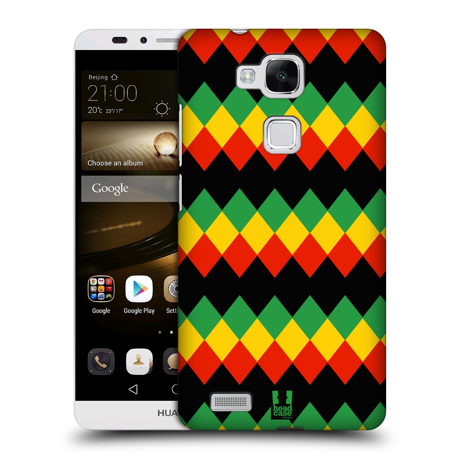 HEAD CASE plastový obal na mobil Huawei Mate 7 vzor Rasta barevné vzory DIAMANT