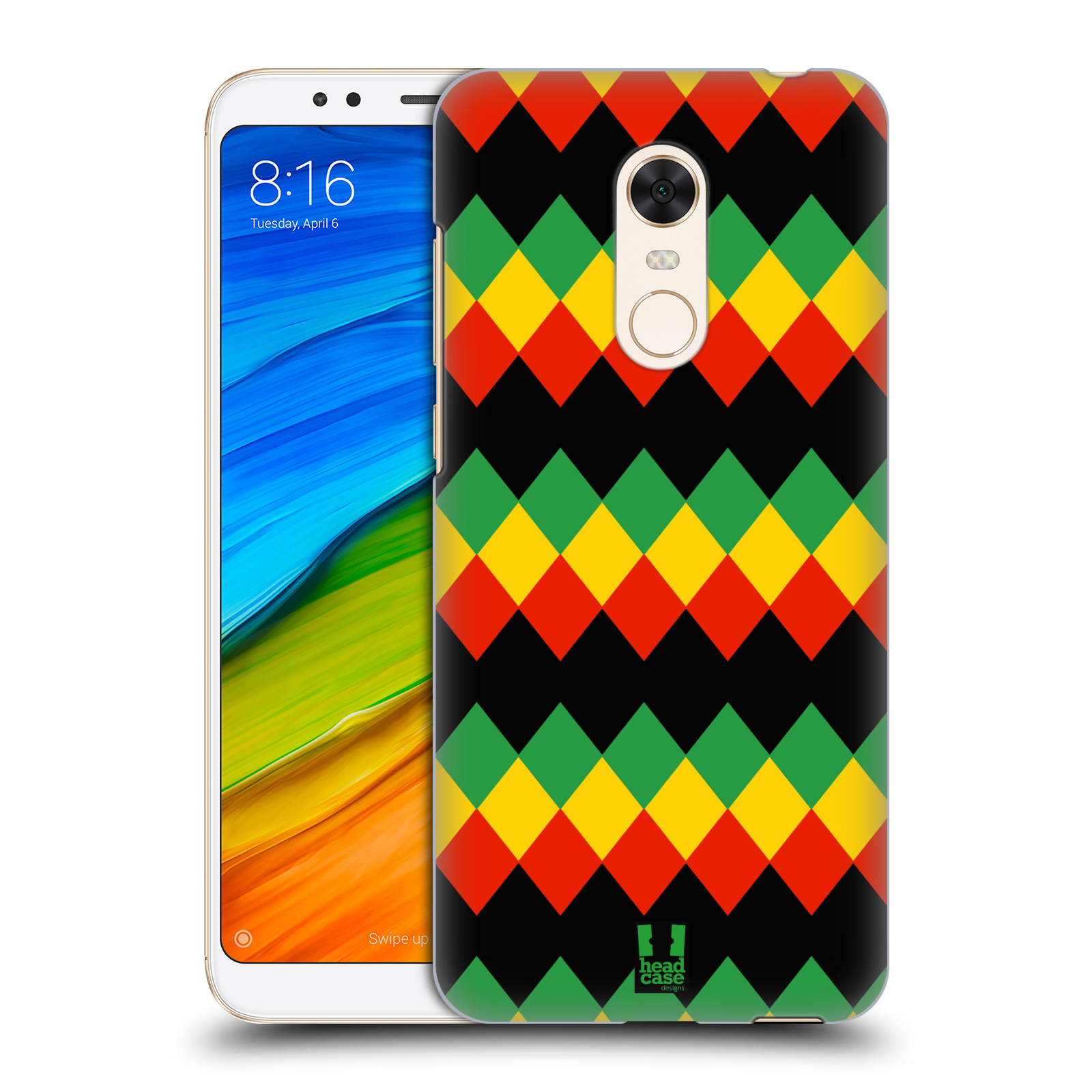 HEAD CASE plastový obal na mobil Xiaomi Redmi 5 PLUS vzor Rasta barevné vzory DIAMANT