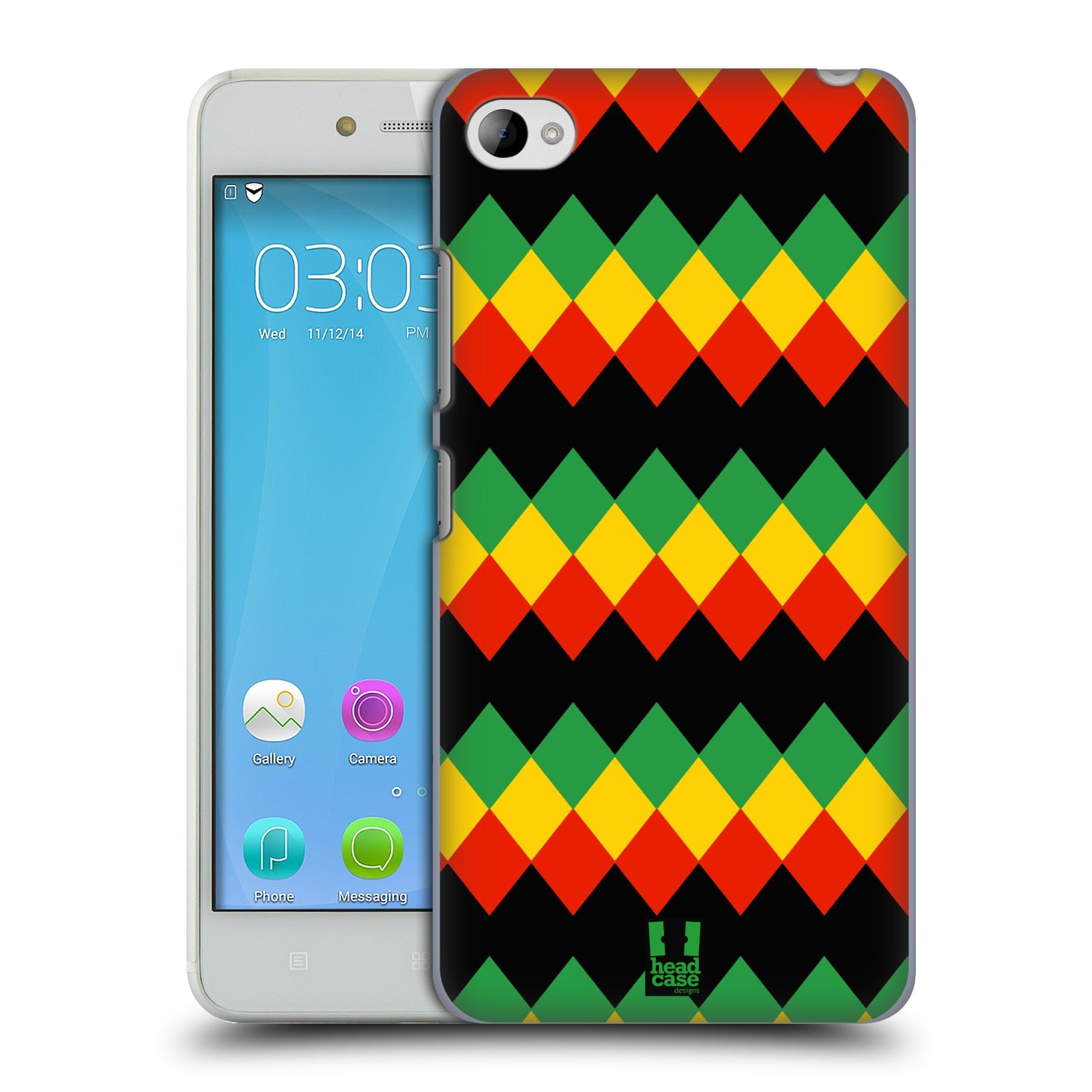 HEAD CASE pevný plastový obal na mobil LENOVO S90 vzor Rasta barevné vzory DIAMANT