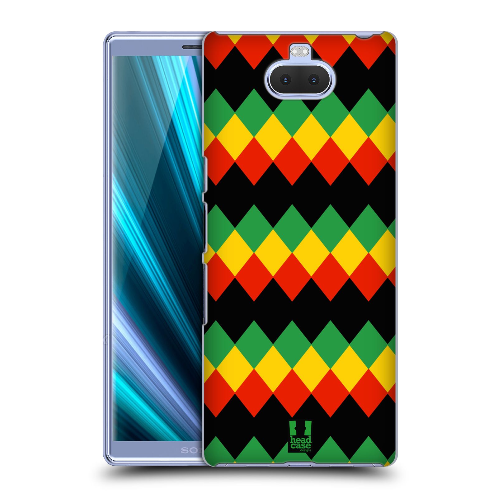 Pouzdro na mobil Sony Xperia 10 - Head Case - vzor Rasta barevné vzory DIAMANT