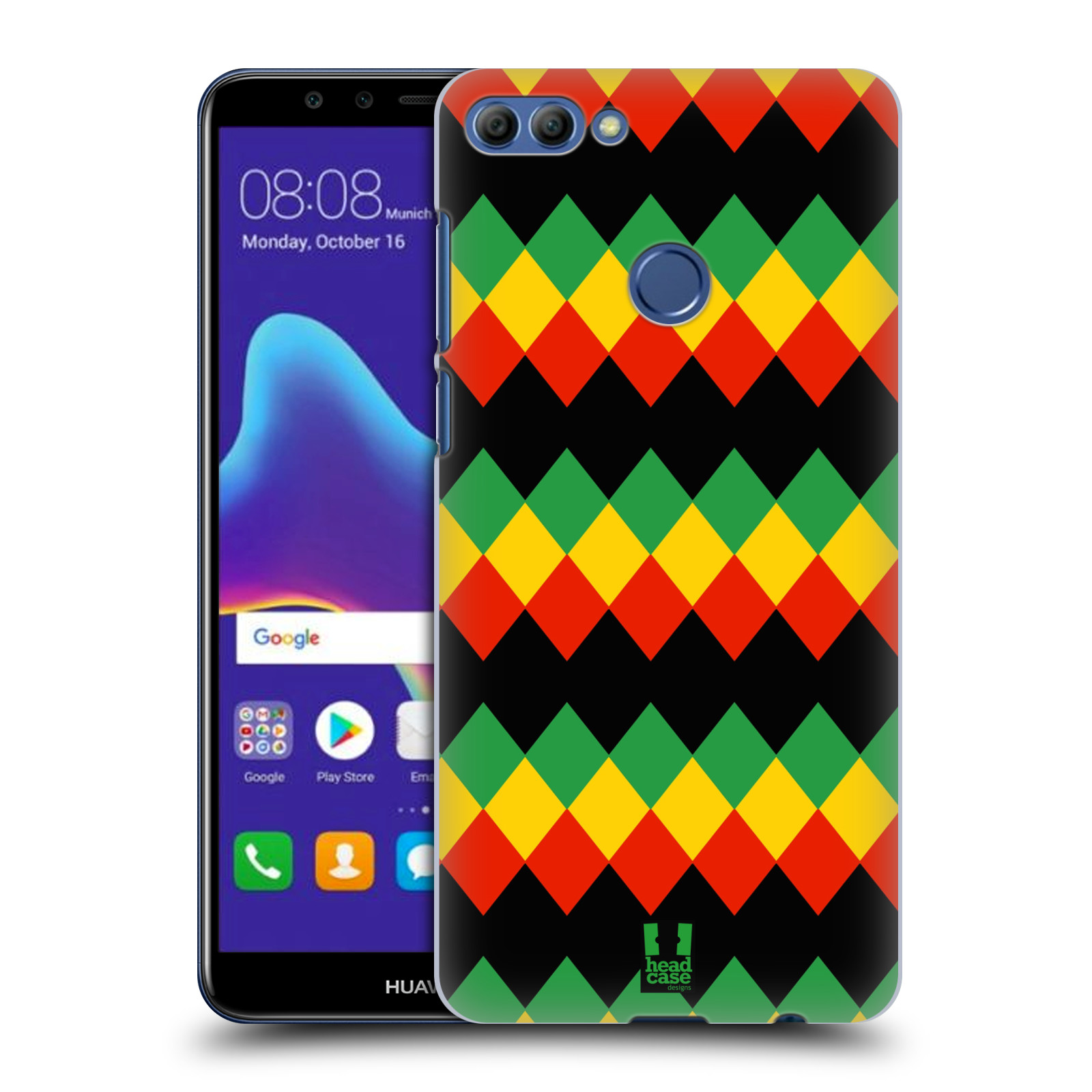 HEAD CASE plastový obal na mobil Huawei Y9 2018 vzor Rasta barevné vzory DIAMANT