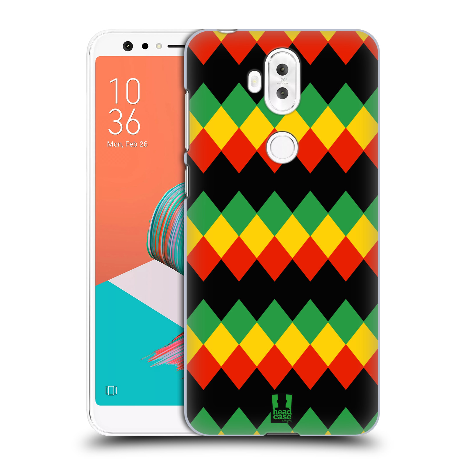 HEAD CASE plastový obal na mobil Asus Zenfone 5 LITE ZC600KL vzor Rasta barevné vzory DIAMANT