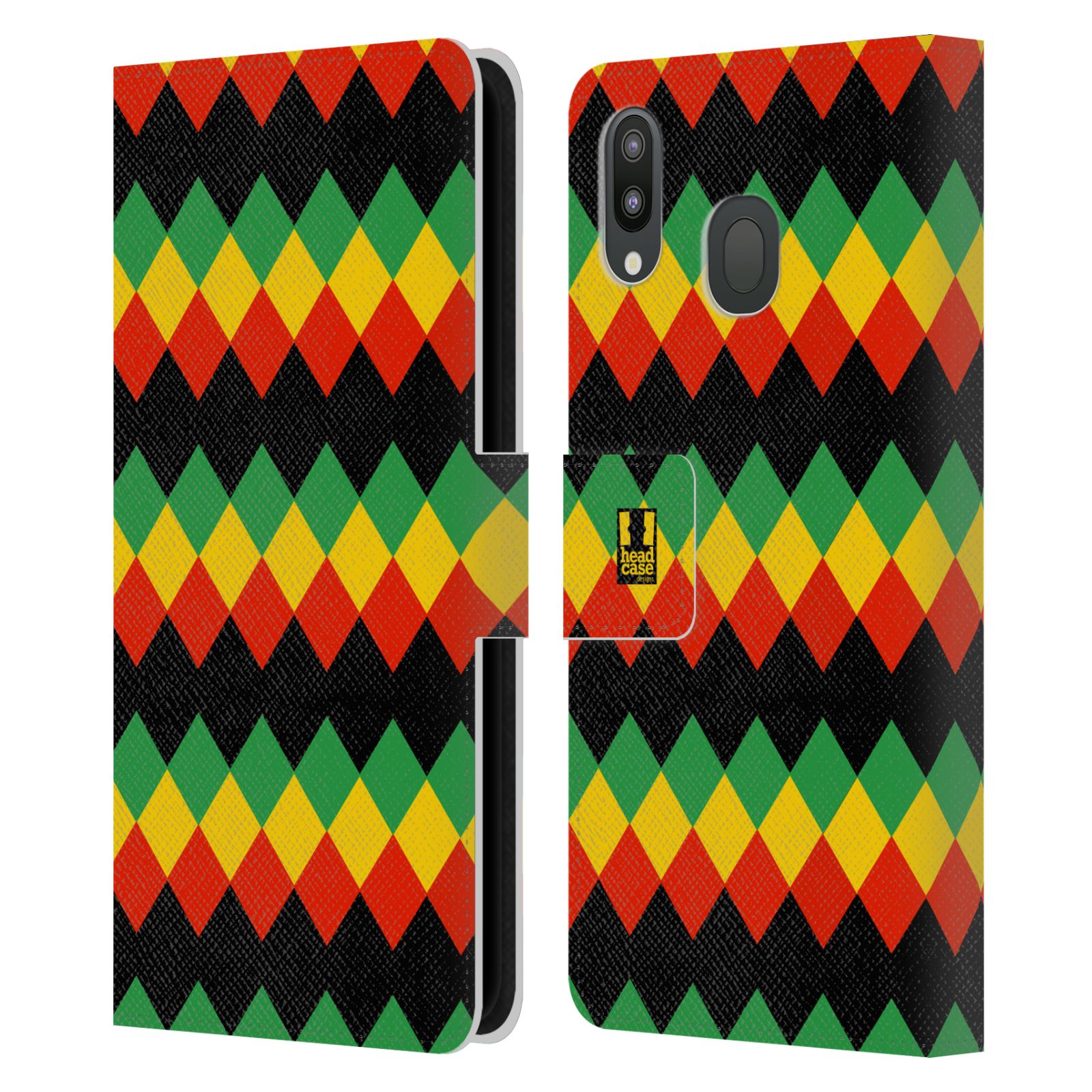Pouzdro na mobil Samsung Galaxy M20 Rastafariánský motiv Jamajka diamant