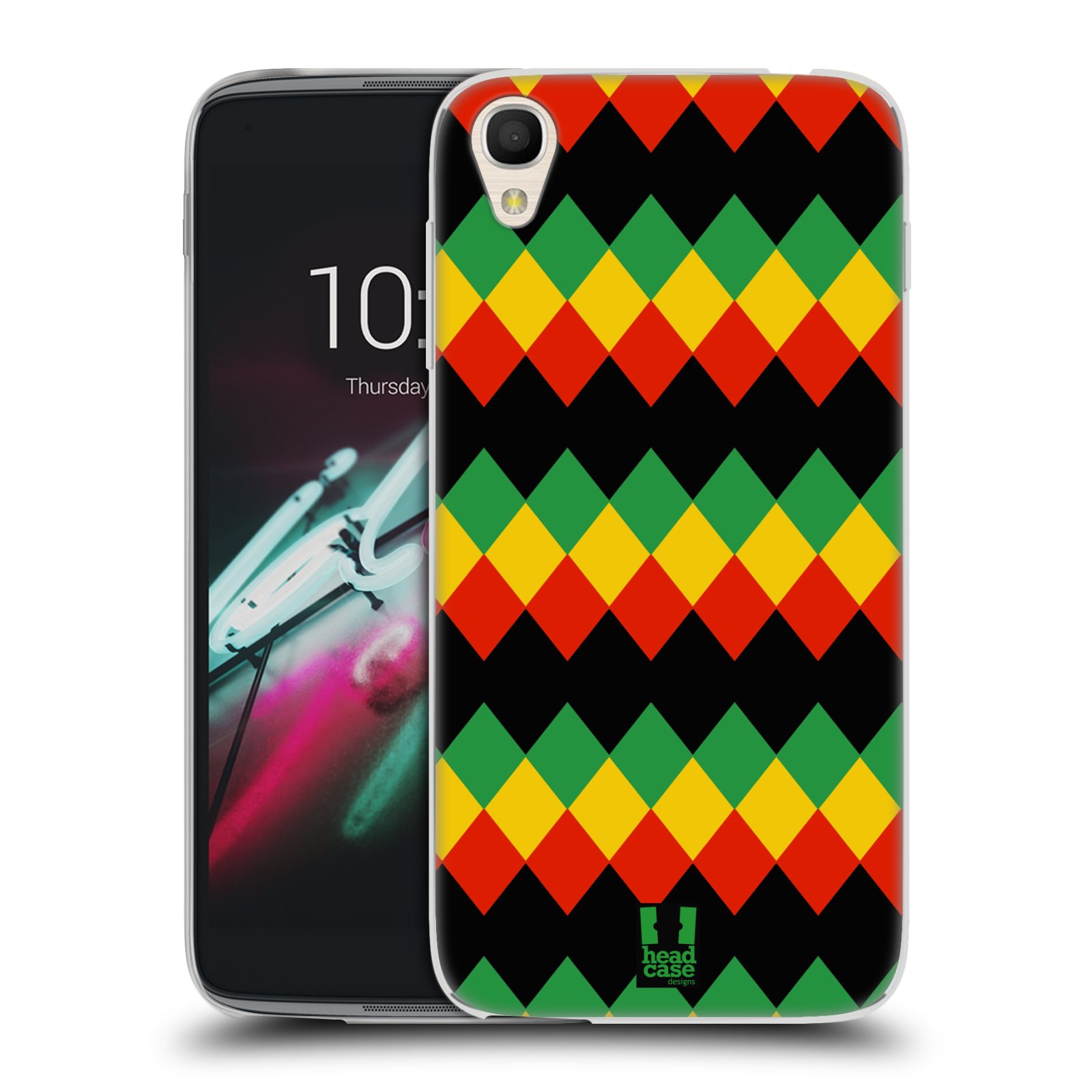 HEAD CASE silikonový obal na mobil Alcatel Idol 3 OT-6039Y (4.7) vzor Rasta barevné vzory DIAMANT