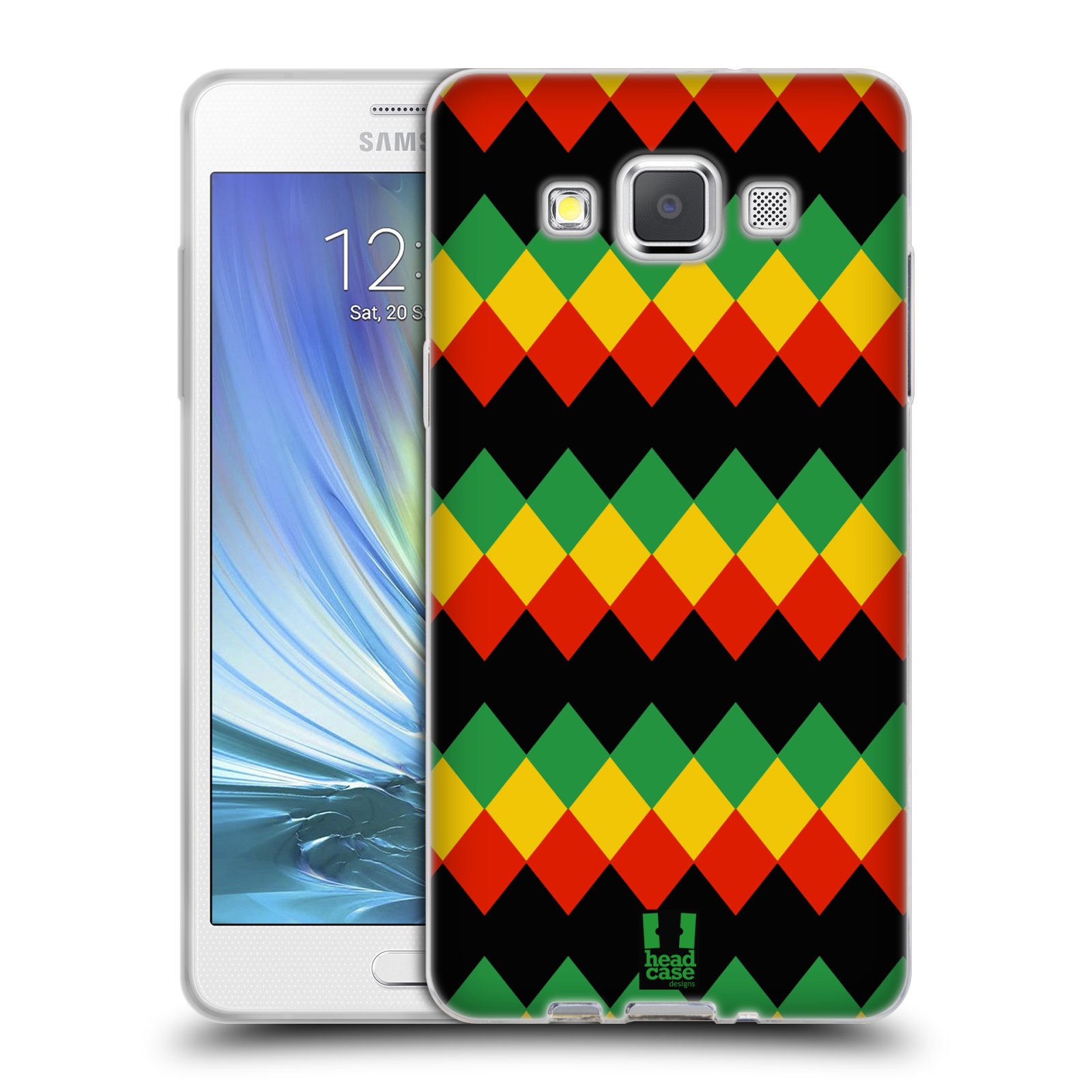 HEAD CASE silikonový obal na mobil Samsung Galaxy A5 vzor Rasta barevné vzory DIAMANT