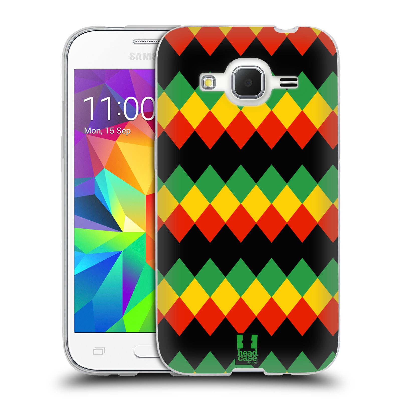 HEAD CASE silikonový obal na mobil Samsung Galaxy Core Prime (G360) vzor Rasta barevné vzory DIAMANT