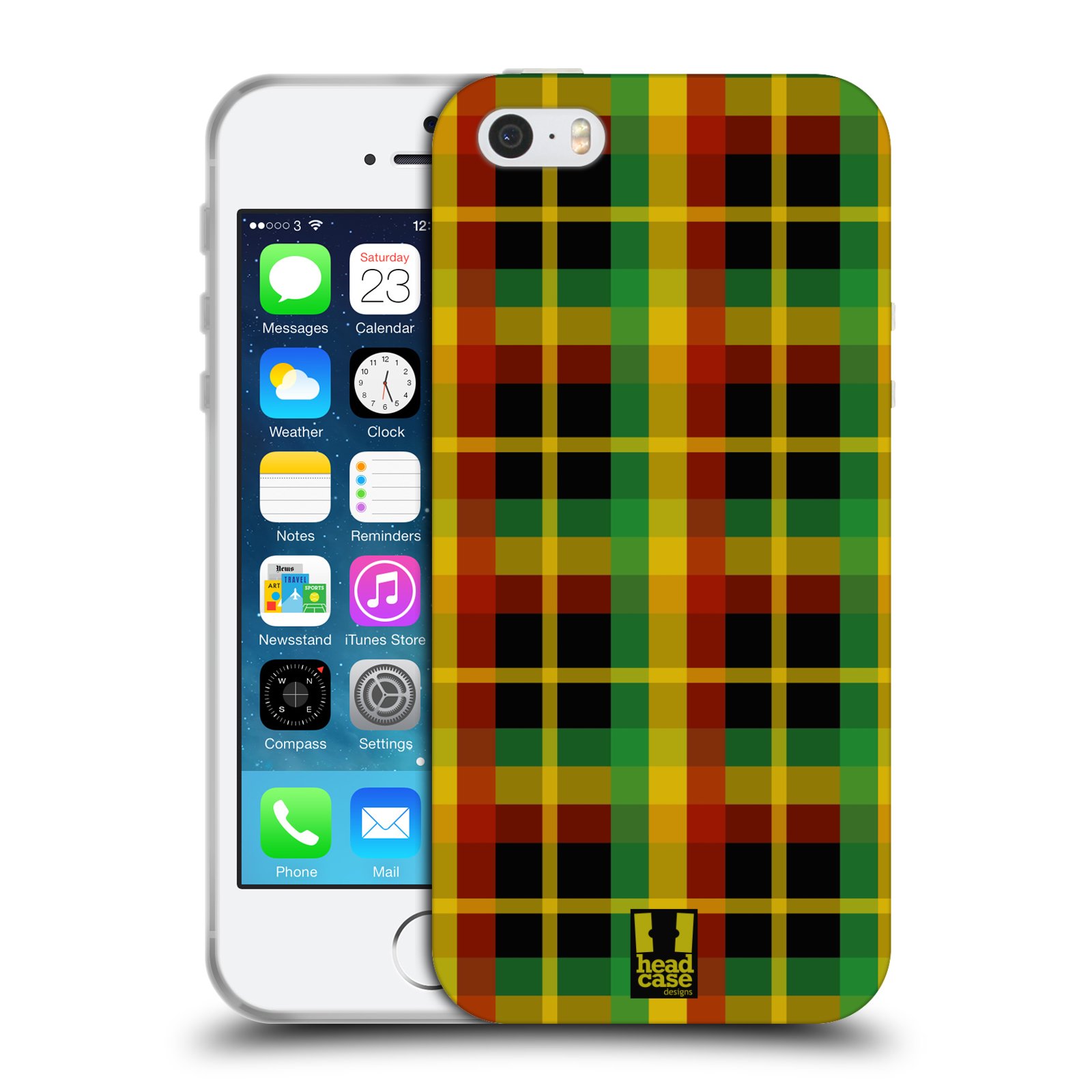 HEAD CASE silikonový obal na mobil Apple Iphone 5/5S vzor Rasta barevné vzory KOSTIČKY