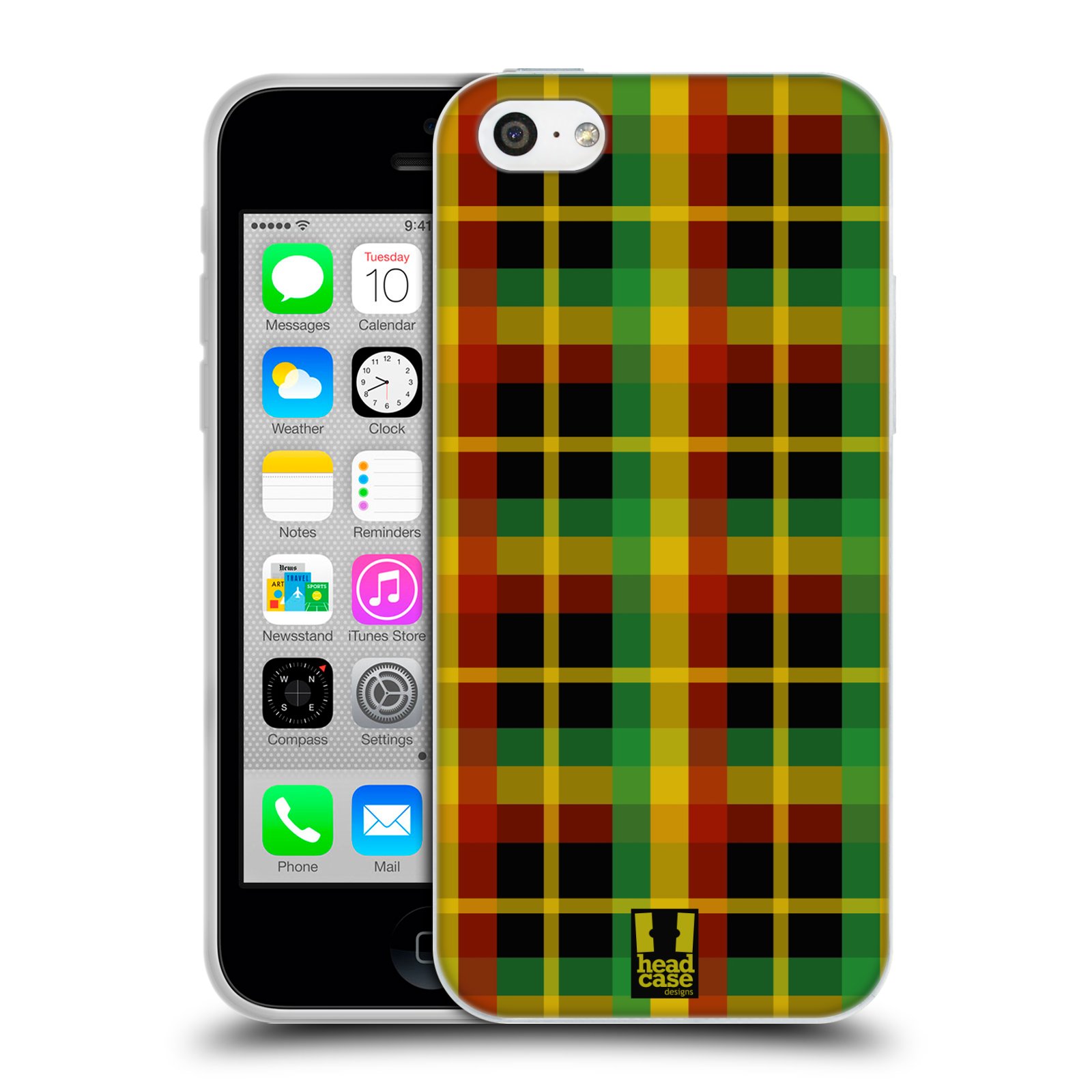 HEAD CASE silikonový obal na mobil Apple Iphone 5C vzor Rasta barevné vzory KOSTIČKY