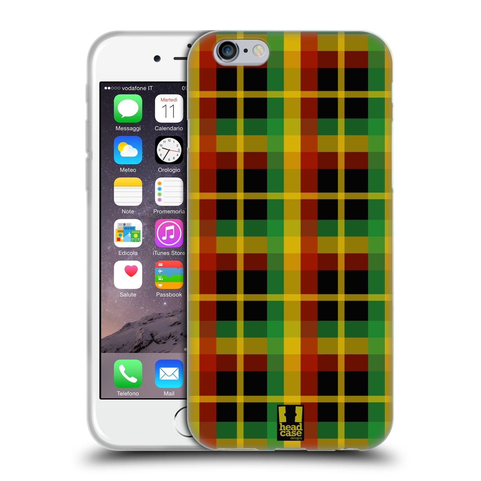 HEAD CASE silikonový obal na mobil Apple Iphone 6/6S vzor Rasta barevné vzory KOSTIČKY