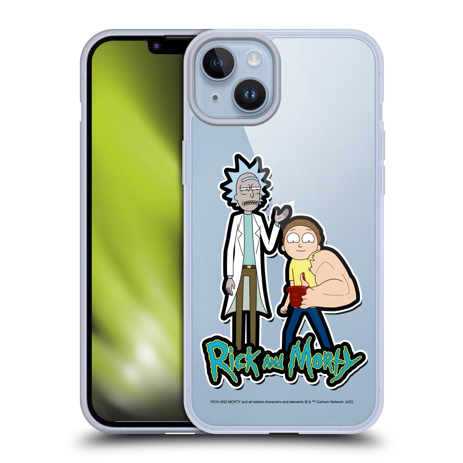 Silikonový obal na mobil Apple iPhone 14 PLUS - HEAD CASE - Rick a Morty - Svalovec