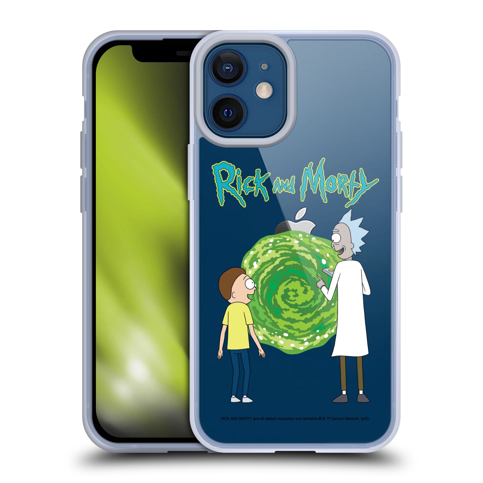 Silikonový obal na mobil Apple iPhone 12 MINI - HEAD CASE - Rick a Morty - Zelená Díra