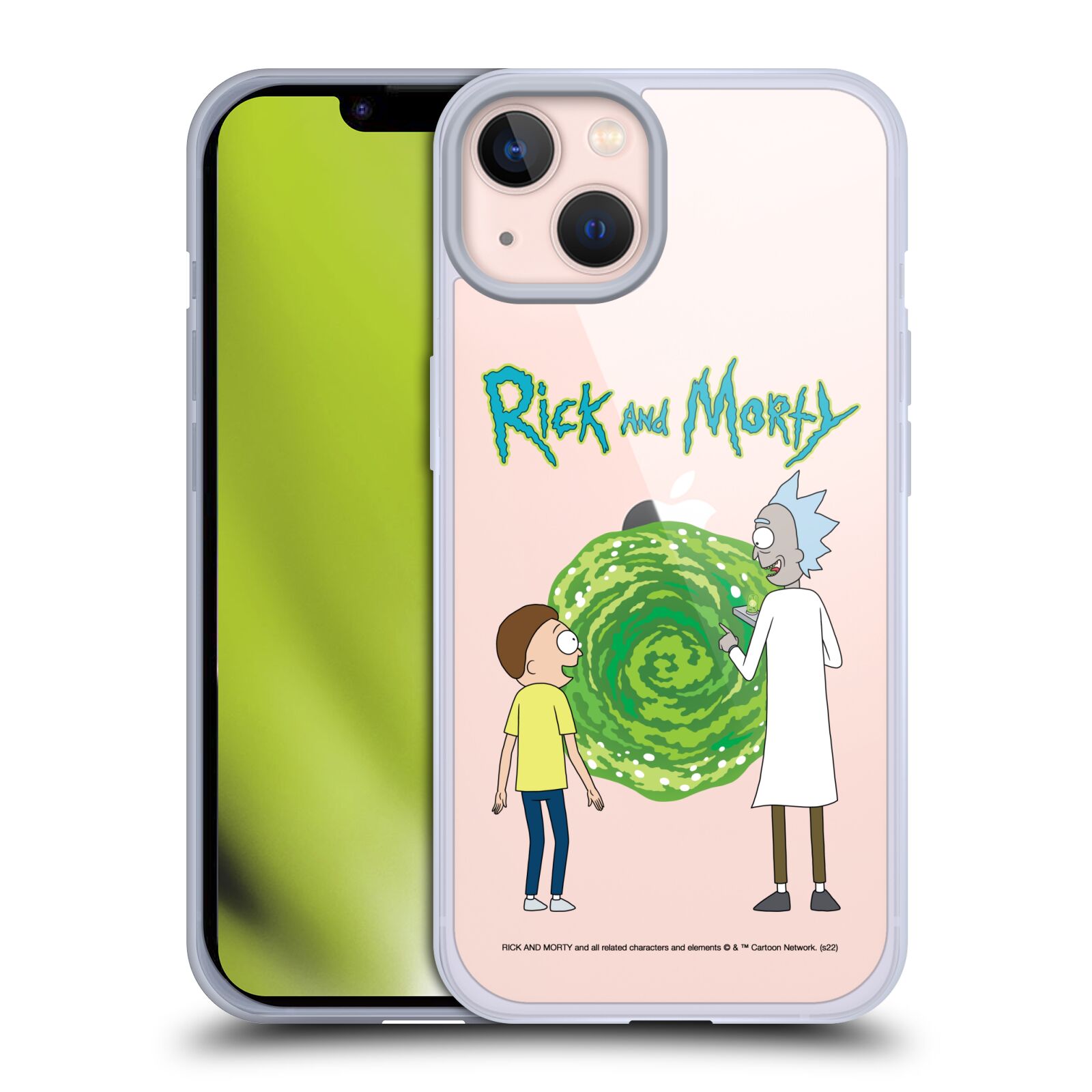 Silikonový obal na mobil Apple iPhone 13 - HEAD CASE - Rick a Morty - Zelená Díra